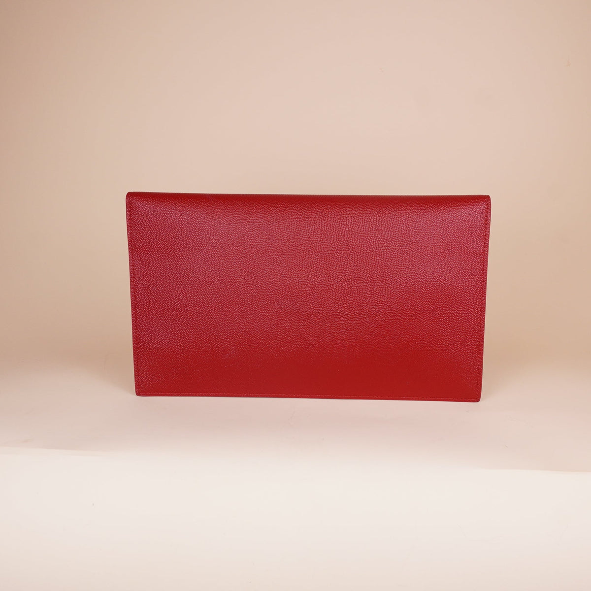 PRE-OWNED Uptown Grain de Poudre Leather Pouch Clutch in Red