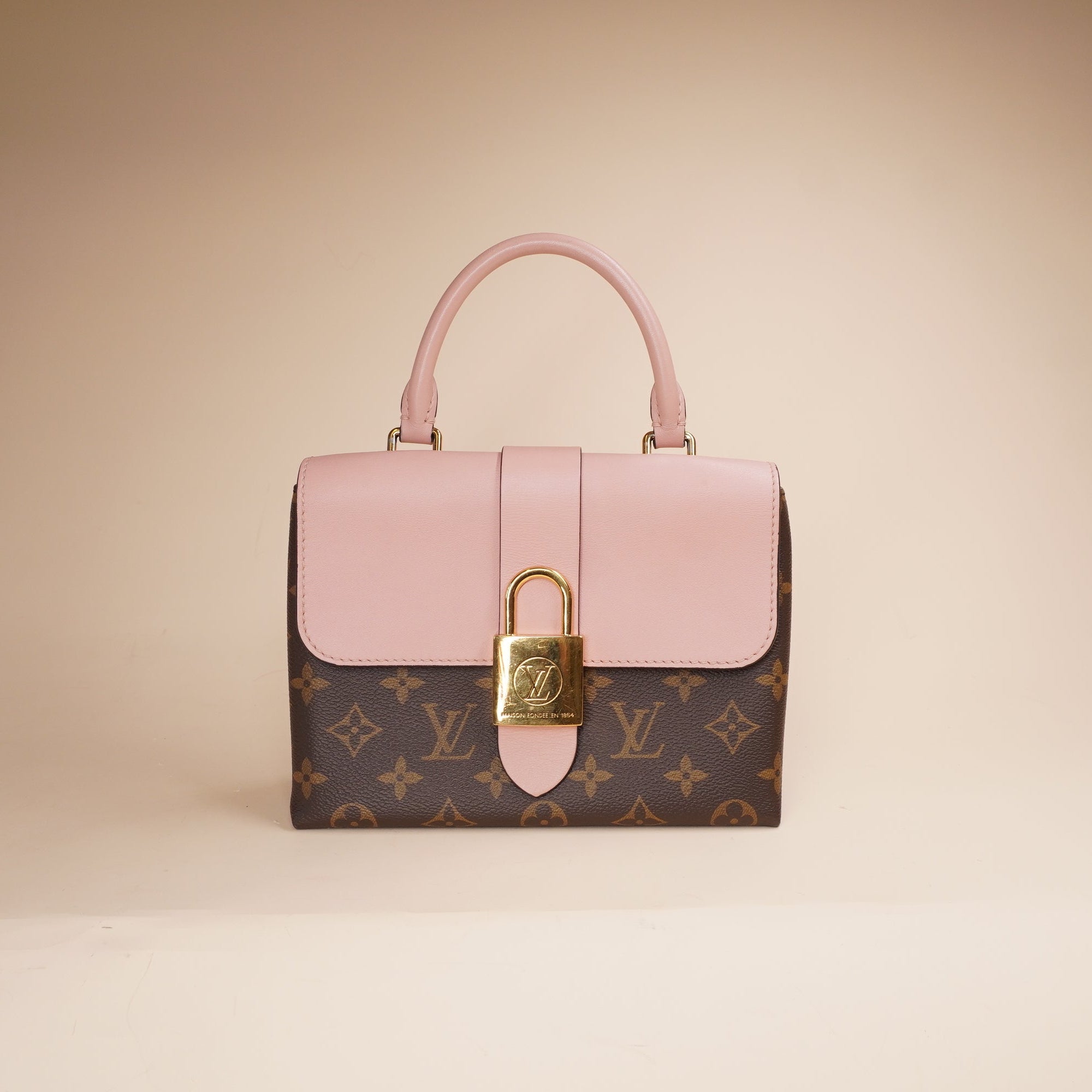PRE-OWNED LV Monogram Locky BB Rose Poudre Shoulder Bag