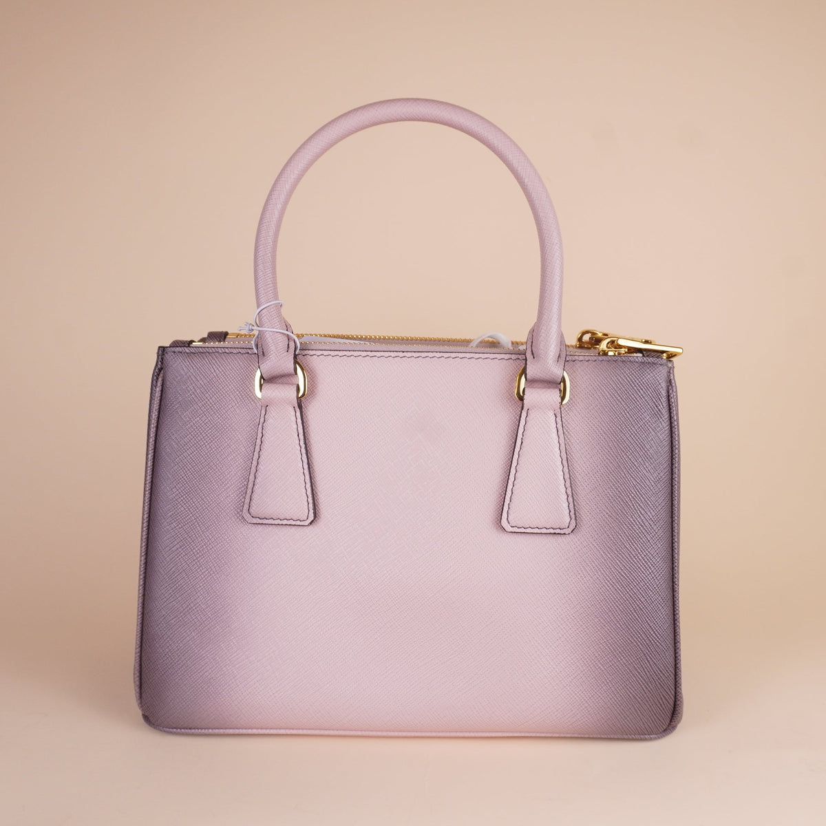 PRE-OWNED Small Saffiano Lux Airbrushed Ombre Galleria Double Zip Shoulder Bag
