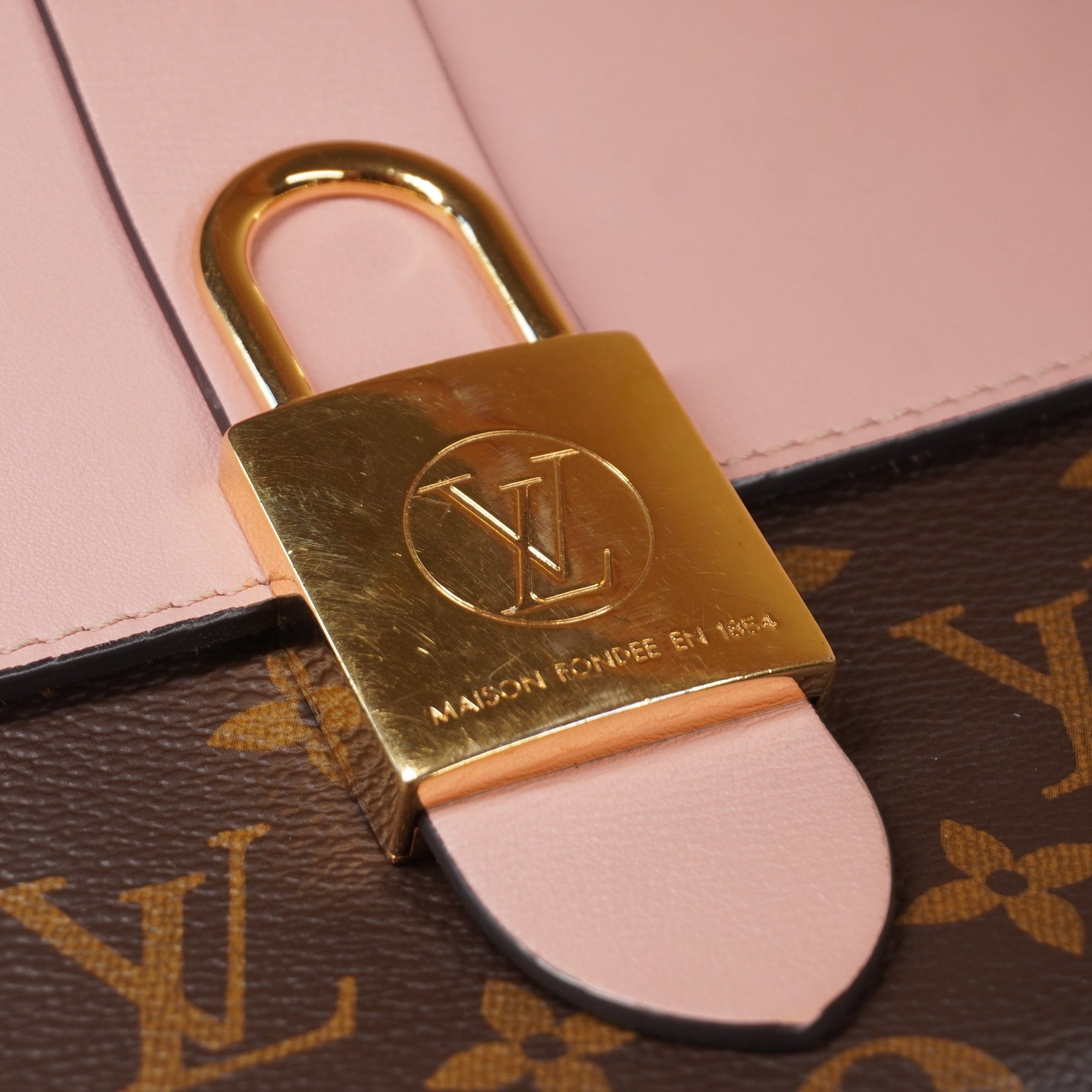 PRE-OWNED LV Monogram Locky BB Rose Poudre Shoulder Bag