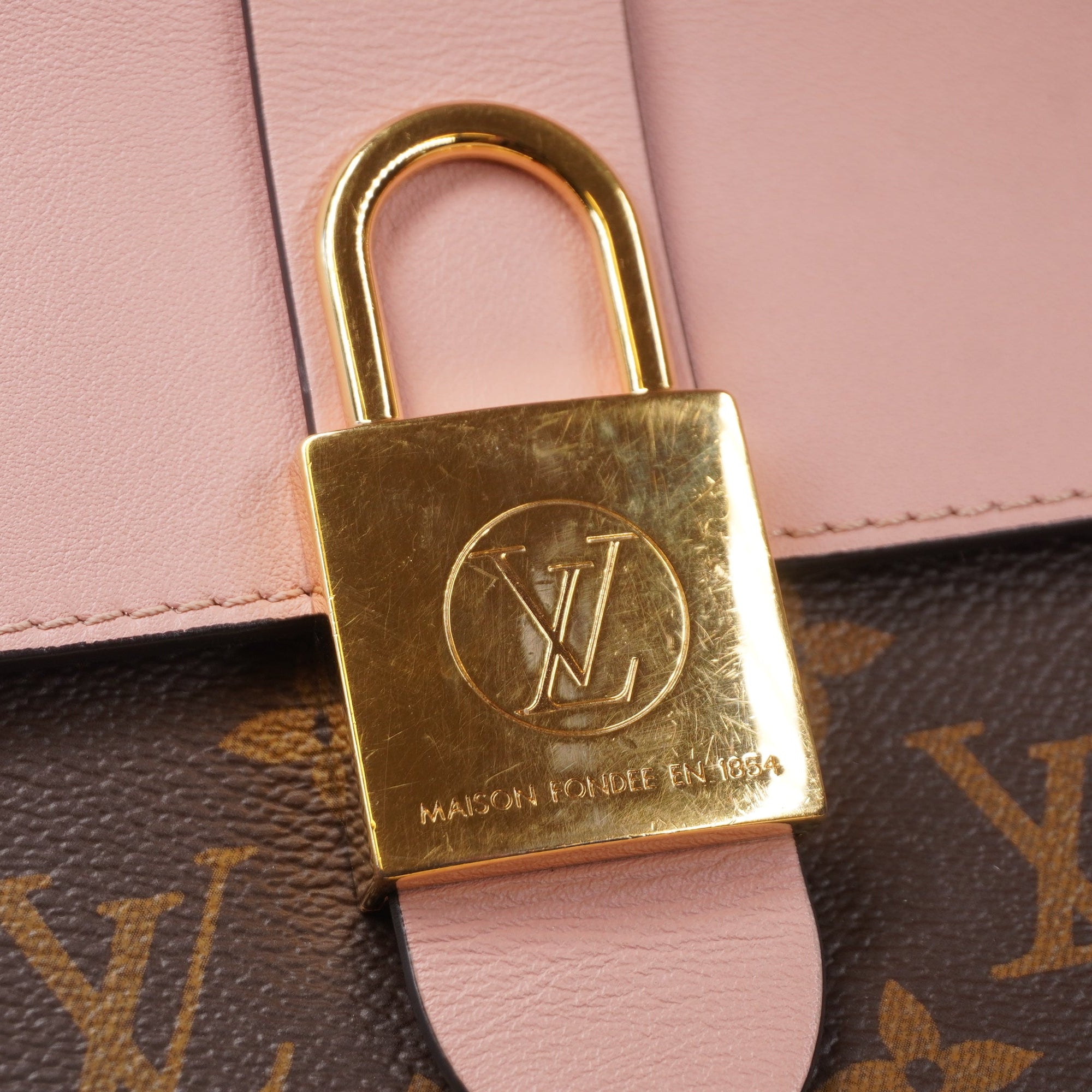 PRE-OWNED LV Monogram Locky BB Rose Poudre Shoulder Bag