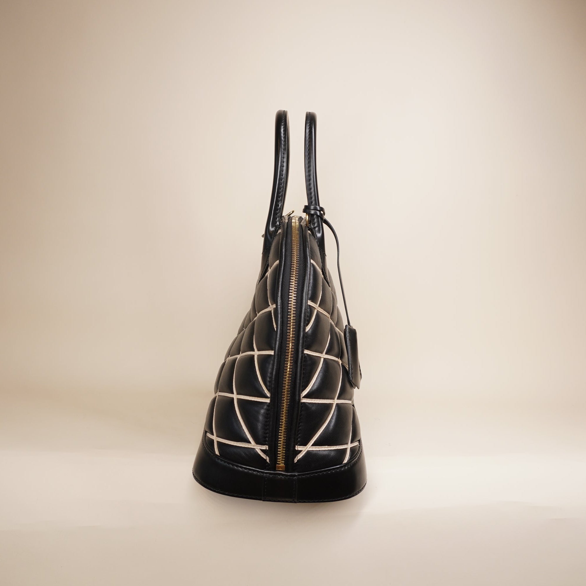 PRE-OWNED LV Lambskin Leather Malletage Alma PM Shoulder Bag