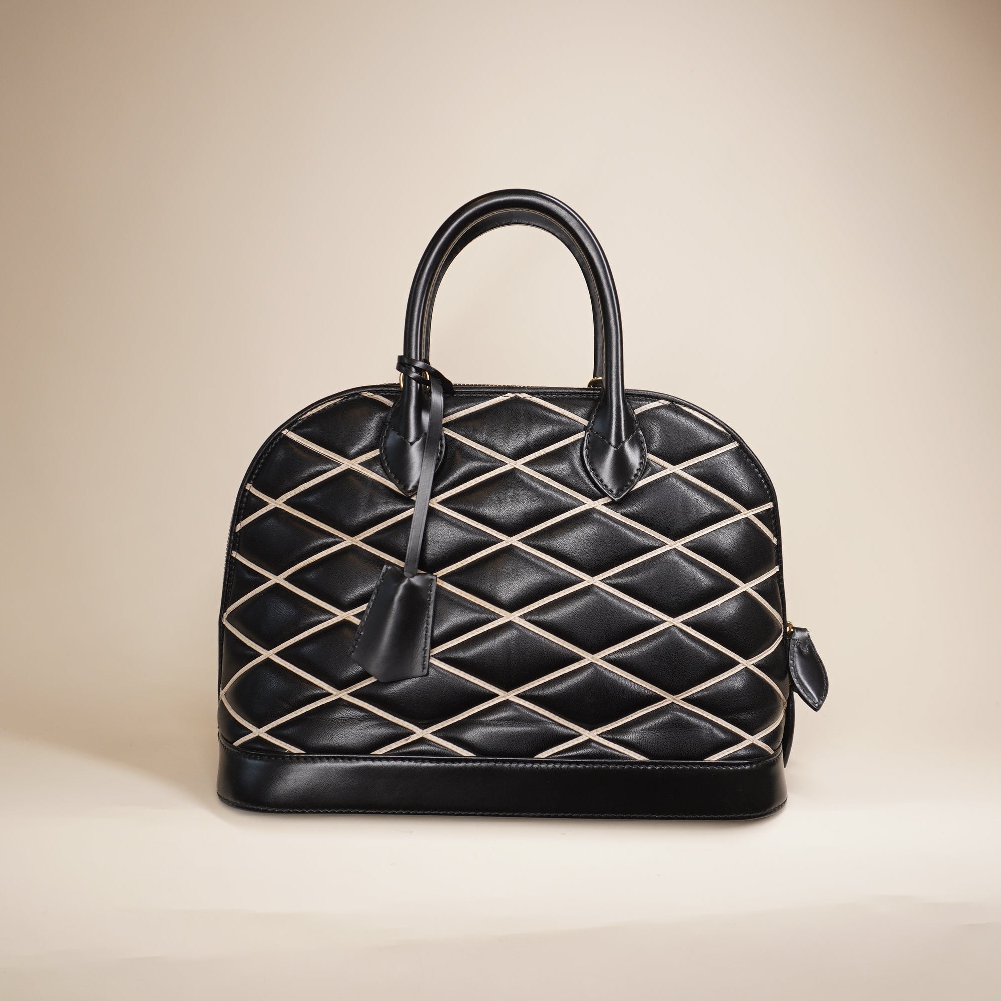 PRE-OWNED LV Lambskin Leather Malletage Alma PM Shoulder Bag