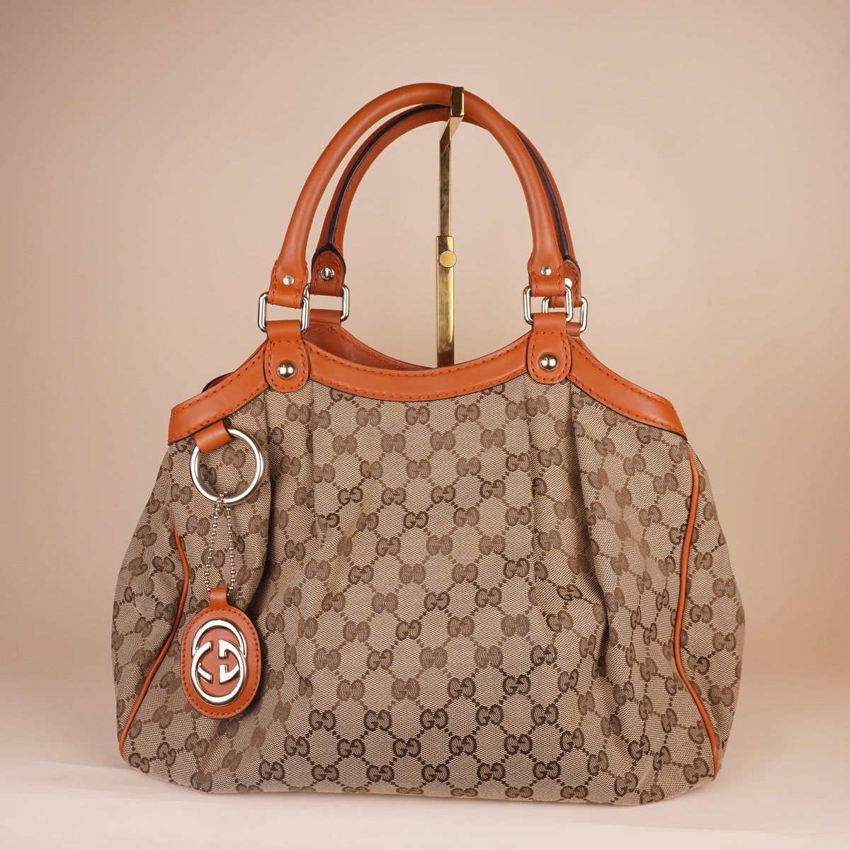 PRE-OWNED GG Sukey Canvas Tote Shoulder Bag