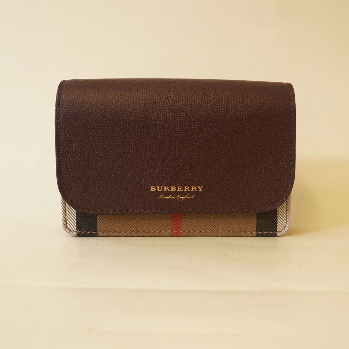PRE-OWNED Brown Mini House Check Hampshire Crossbody