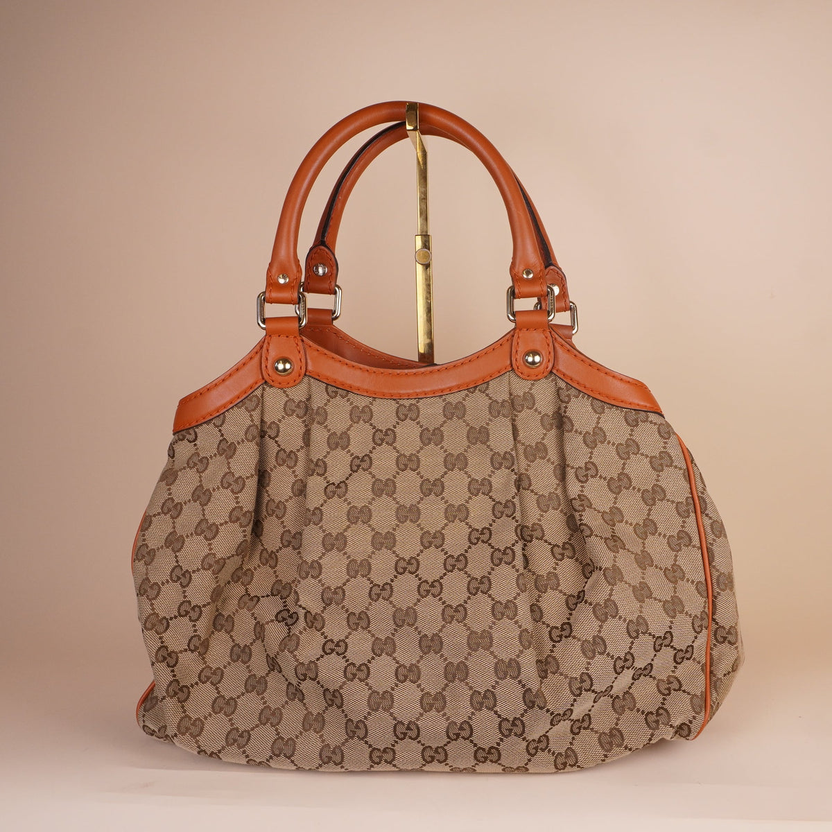 PRE-OWNED GG Sukey Canvas Tote Shoulder Bag