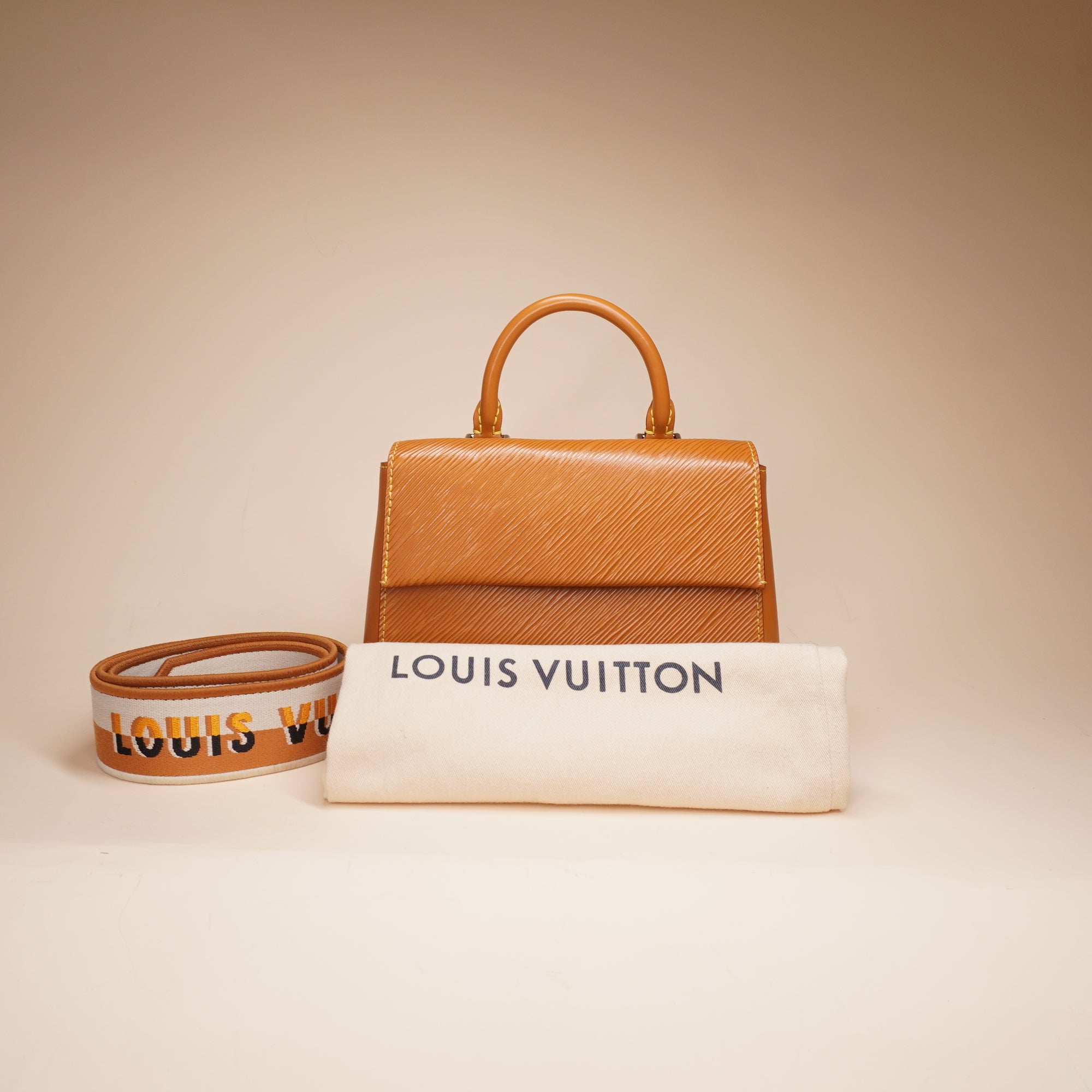 PRE-OWNED LV Epi Cluny Mini Gold Honey Shoulder Bag