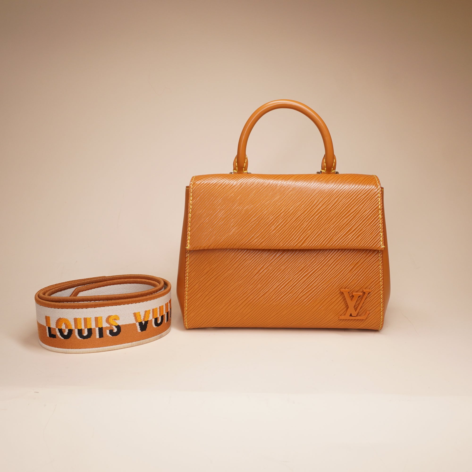 PRE-OWNED LV Epi Cluny Mini Gold Honey Shoulder Bag