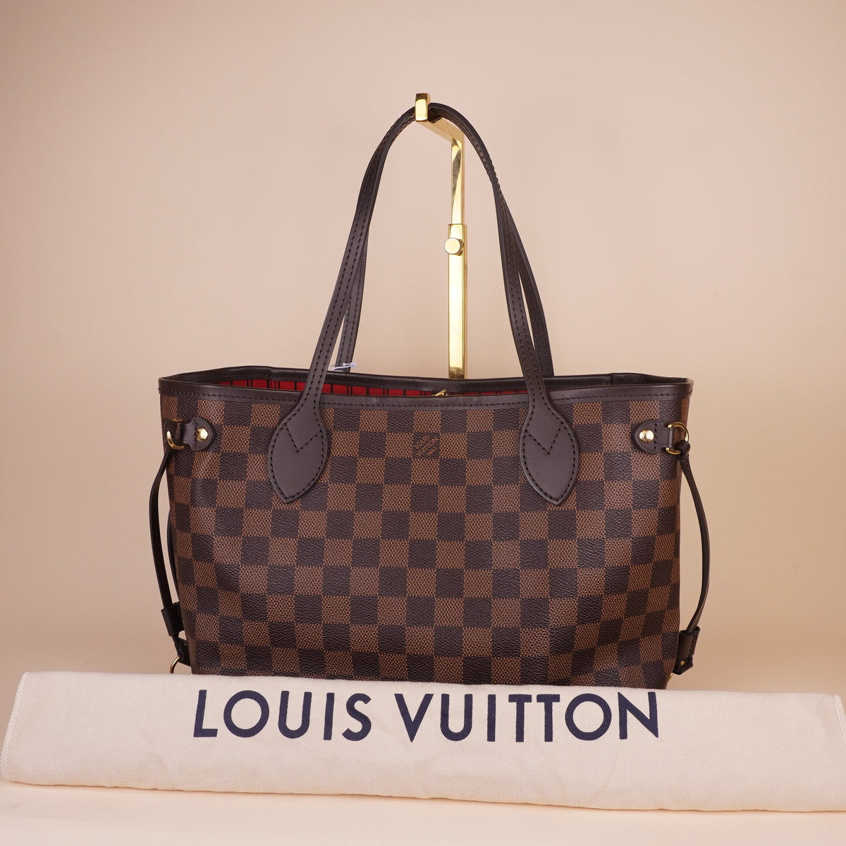 PRE-OWNED LV Damier Ebene Canvas Neverfull PM Shoulder Bag