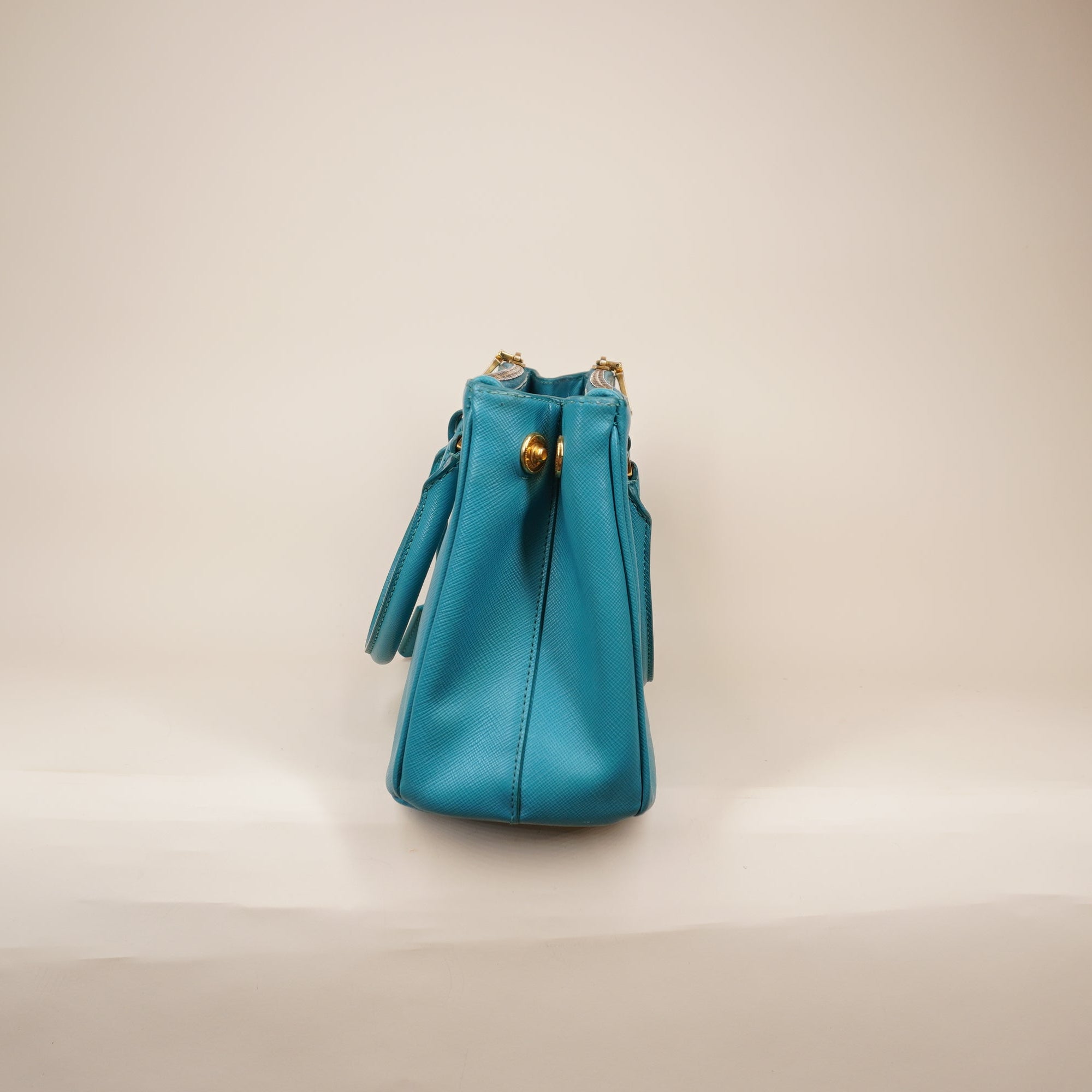 PRE-OWNED Galleria Small Saffiano Leather Blue Shoulder Bag