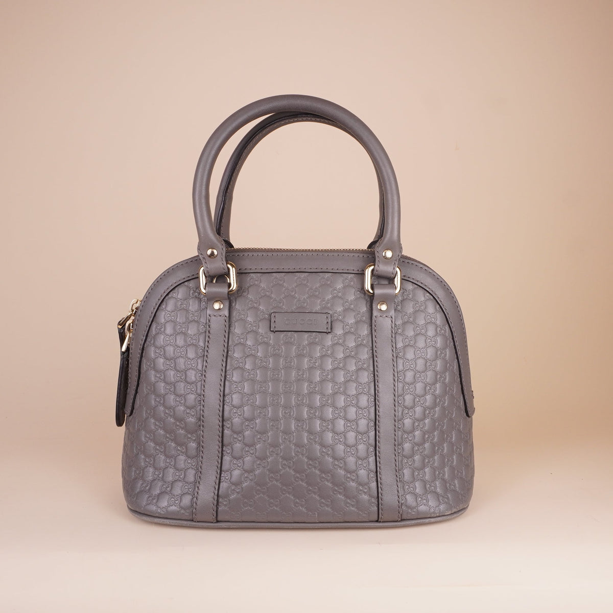 PRE-OWNED Grey Microguccissima Mini Dome Bag Shoulder Bag