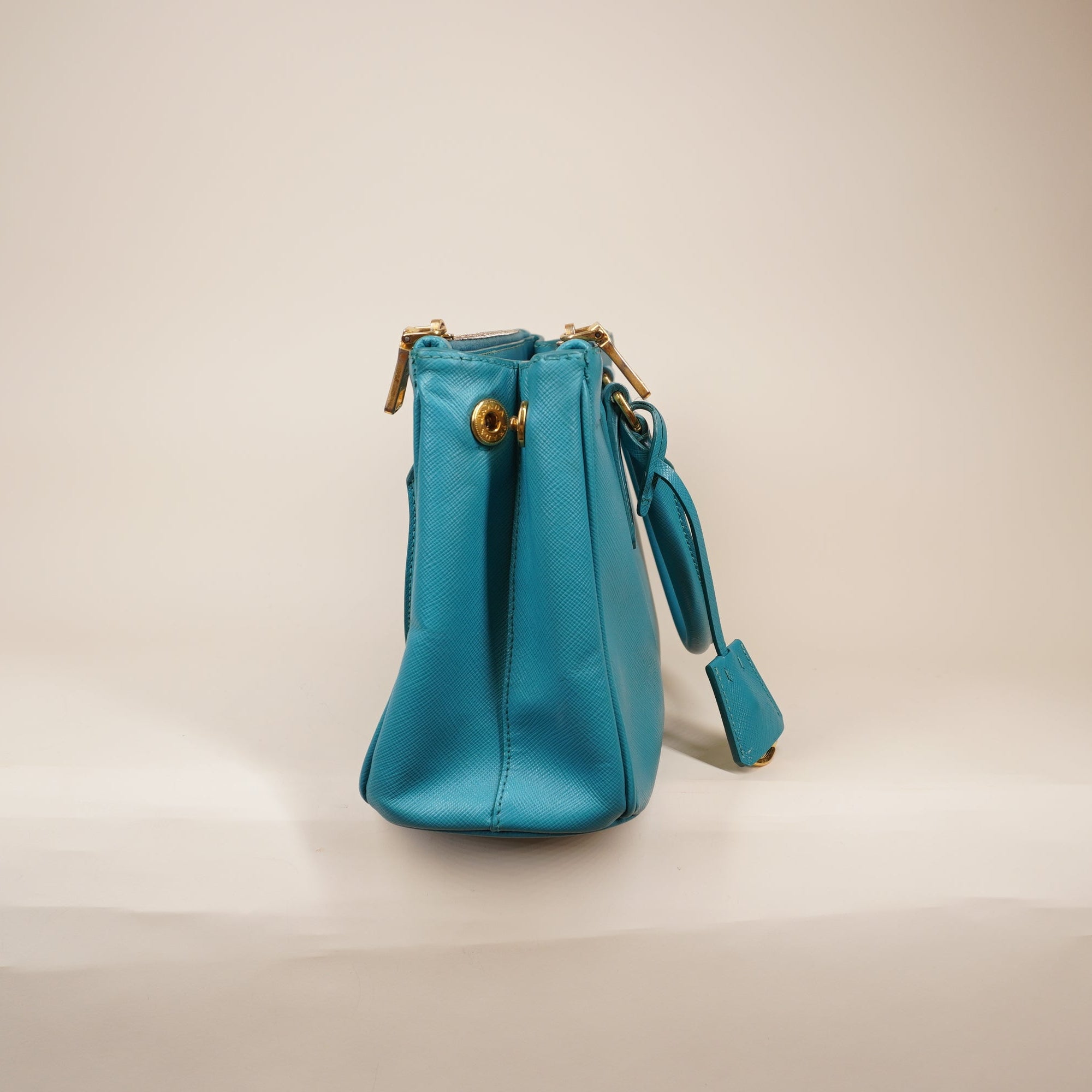 PRE-OWNED Galleria Small Saffiano Leather Blue Shoulder Bag