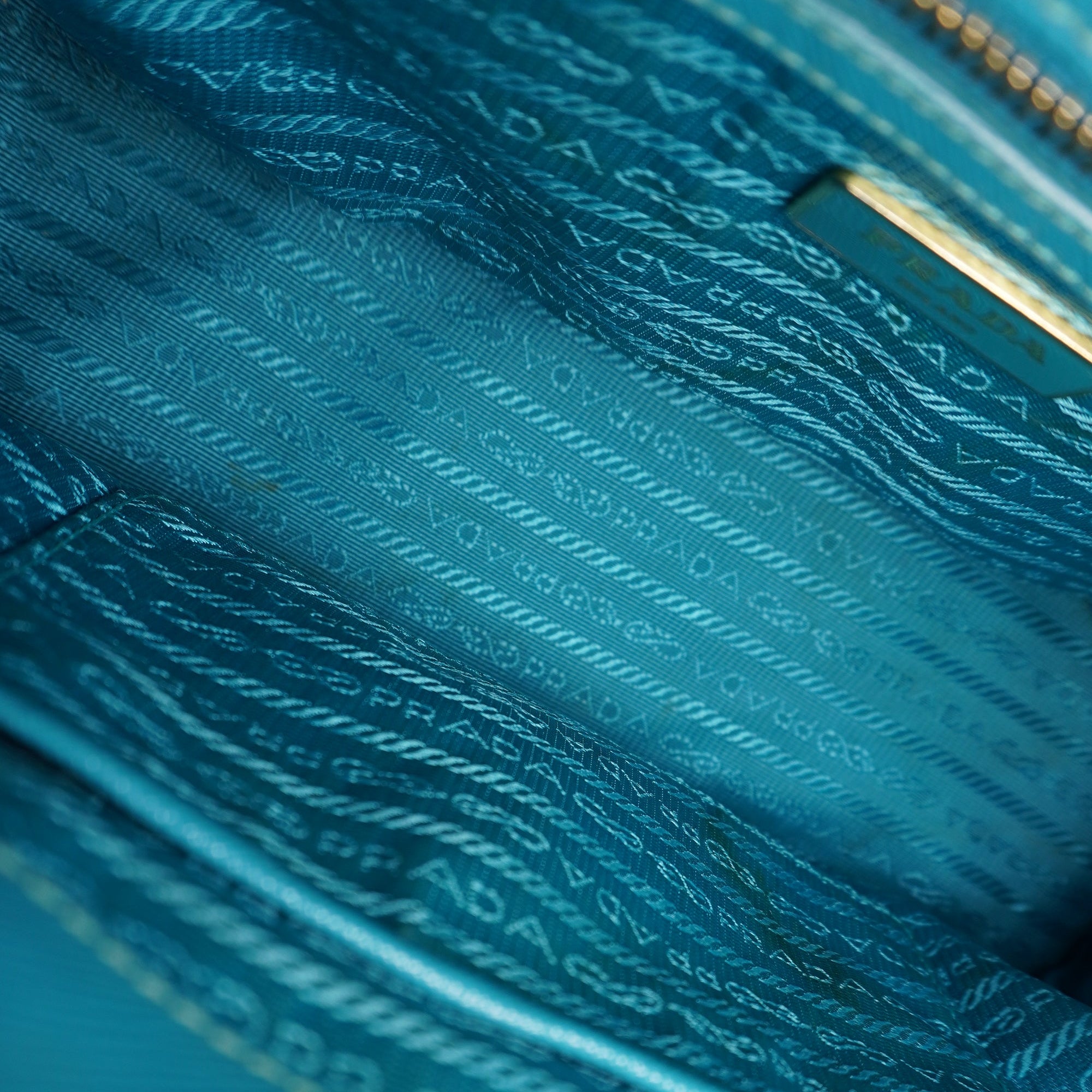 PRE-OWNED Galleria Small Saffiano Leather Blue Shoulder Bag