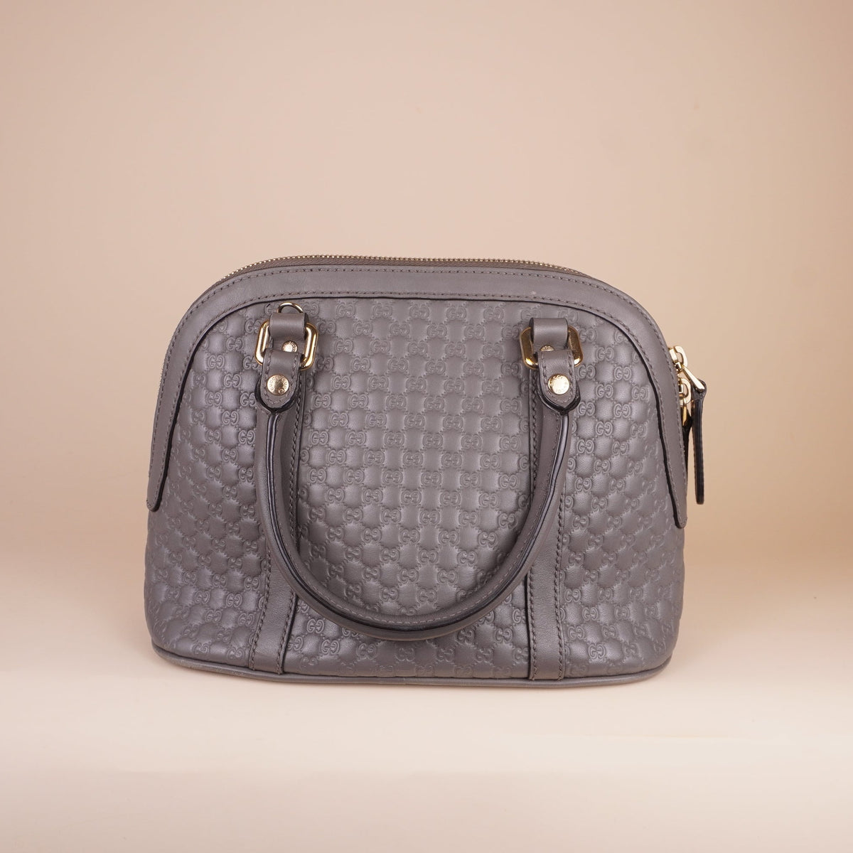 PRE-OWNED Grey Microguccissima Mini Dome Bag Shoulder Bag