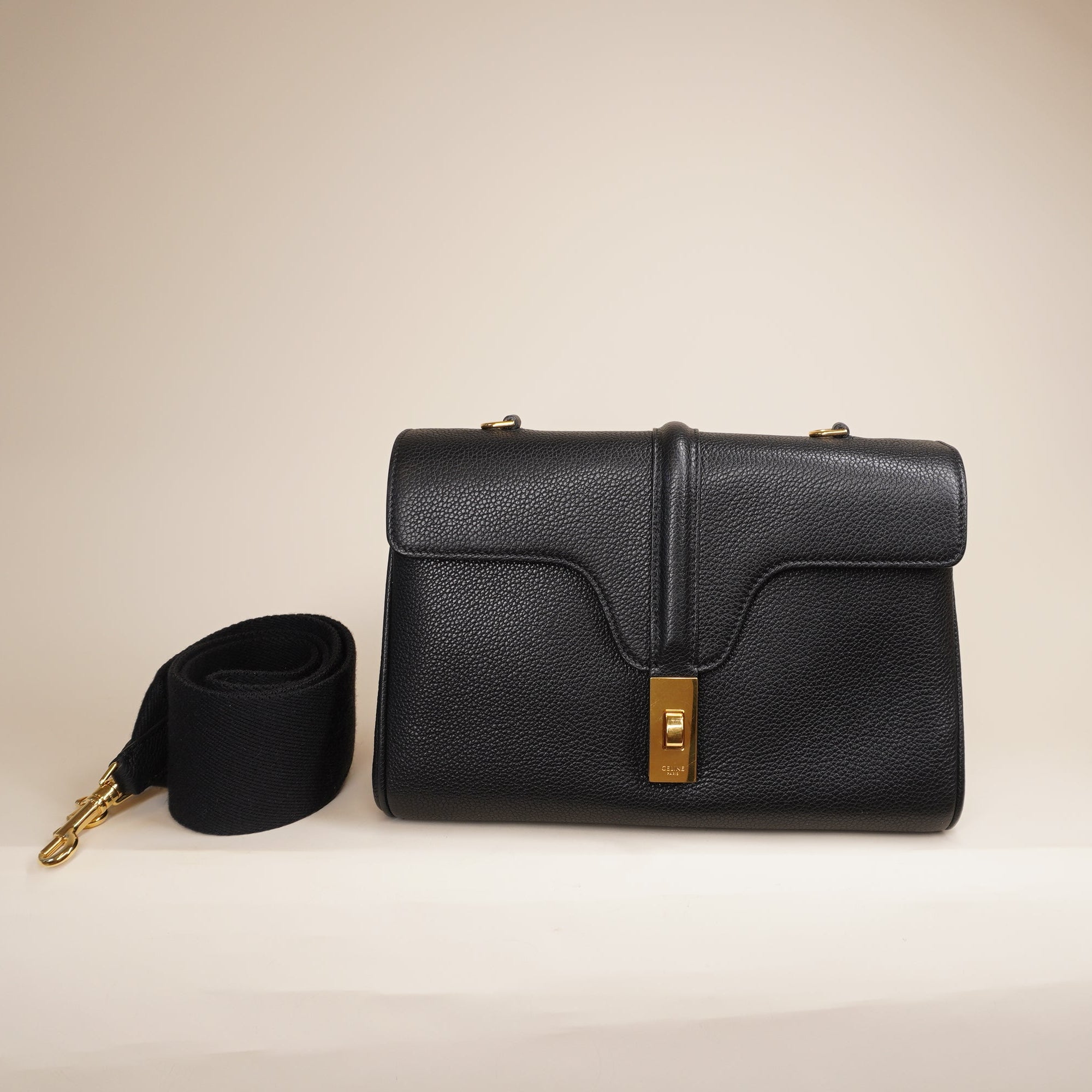 PRE-OWNED Soft 16 Bag Grainy Calfskin Teen Shoulder Bag