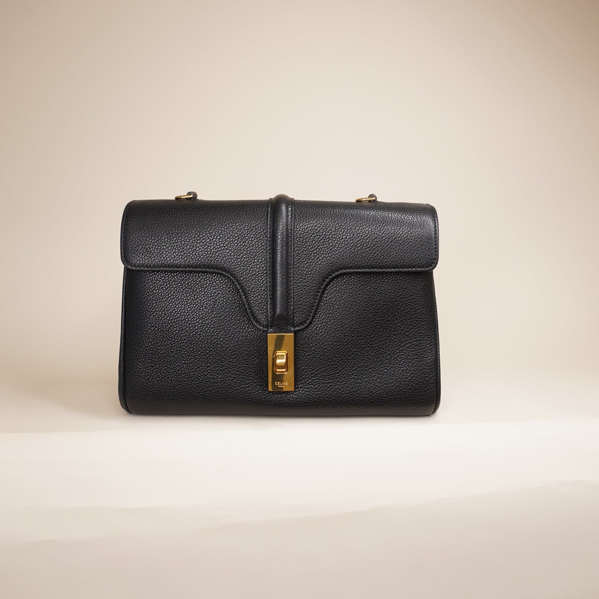 PRE-OWNED Soft 16 Bag Grainy Calfskin Teen Shoulder Bag