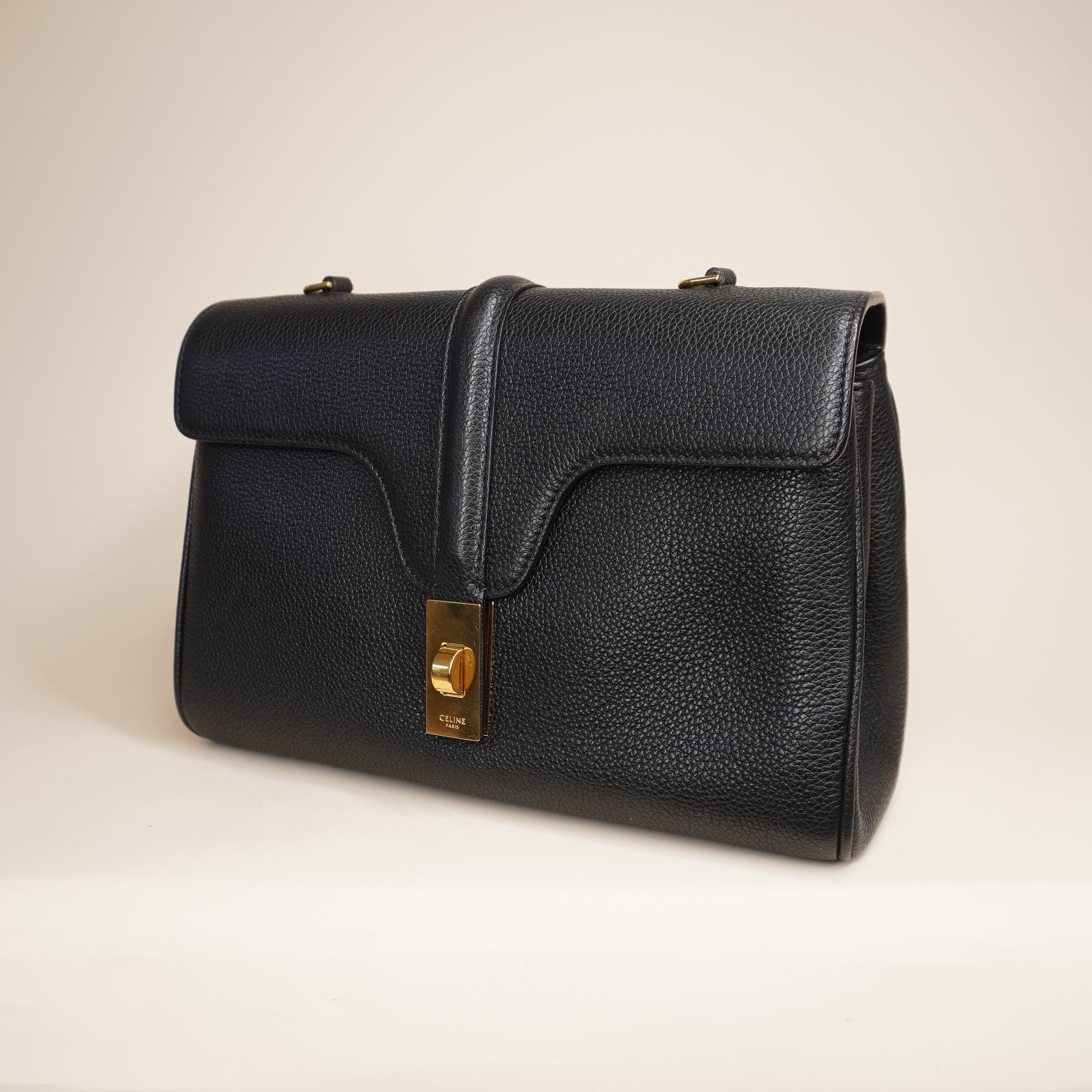 PRE-OWNED Soft 16 Bag Grainy Calfskin Teen Shoulder Bag