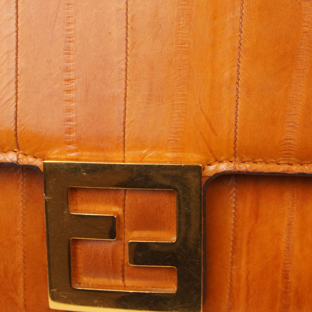 PRE-OWNED FF Fab Logo Shoulder Bag In Brown