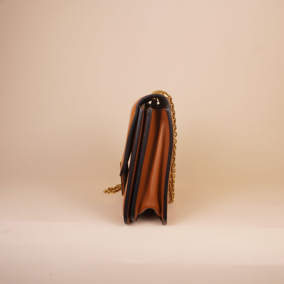 PRE-OWNED FF Fab Logo Shoulder Bag In Brown