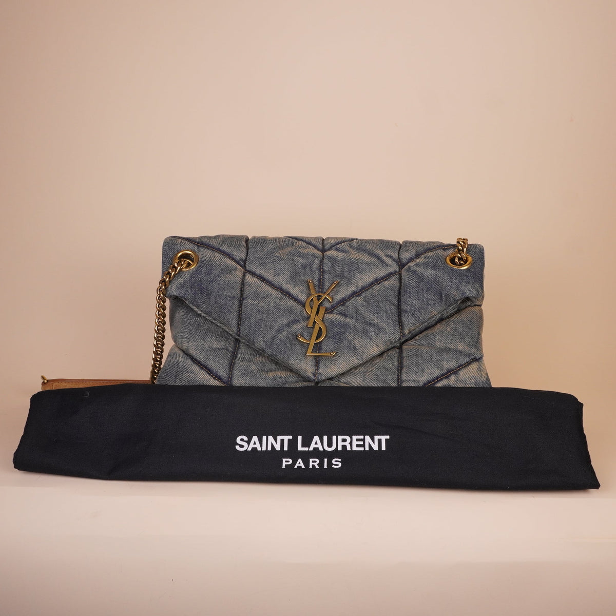 PRE-OWNED Puffer Denim LouLou Shoulder Bag