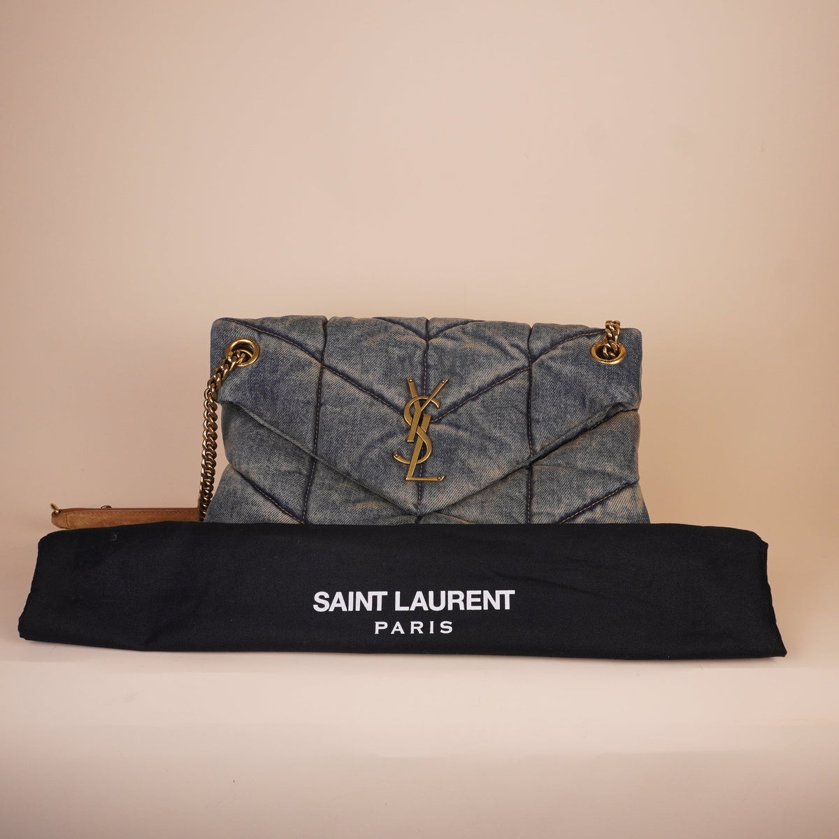 PRE-OWNED Puffer Denim LouLou Shoulder Bag