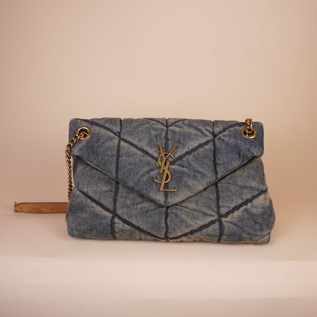 PRE-OWNED Puffer Denim LouLou Shoulder Bag