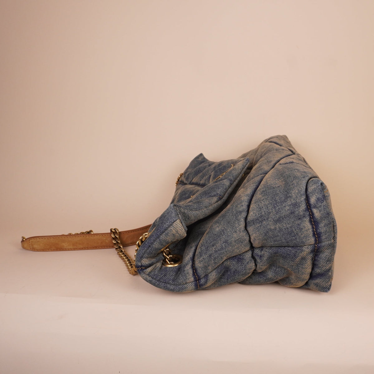 PRE-OWNED Puffer Denim LouLou Shoulder Bag
