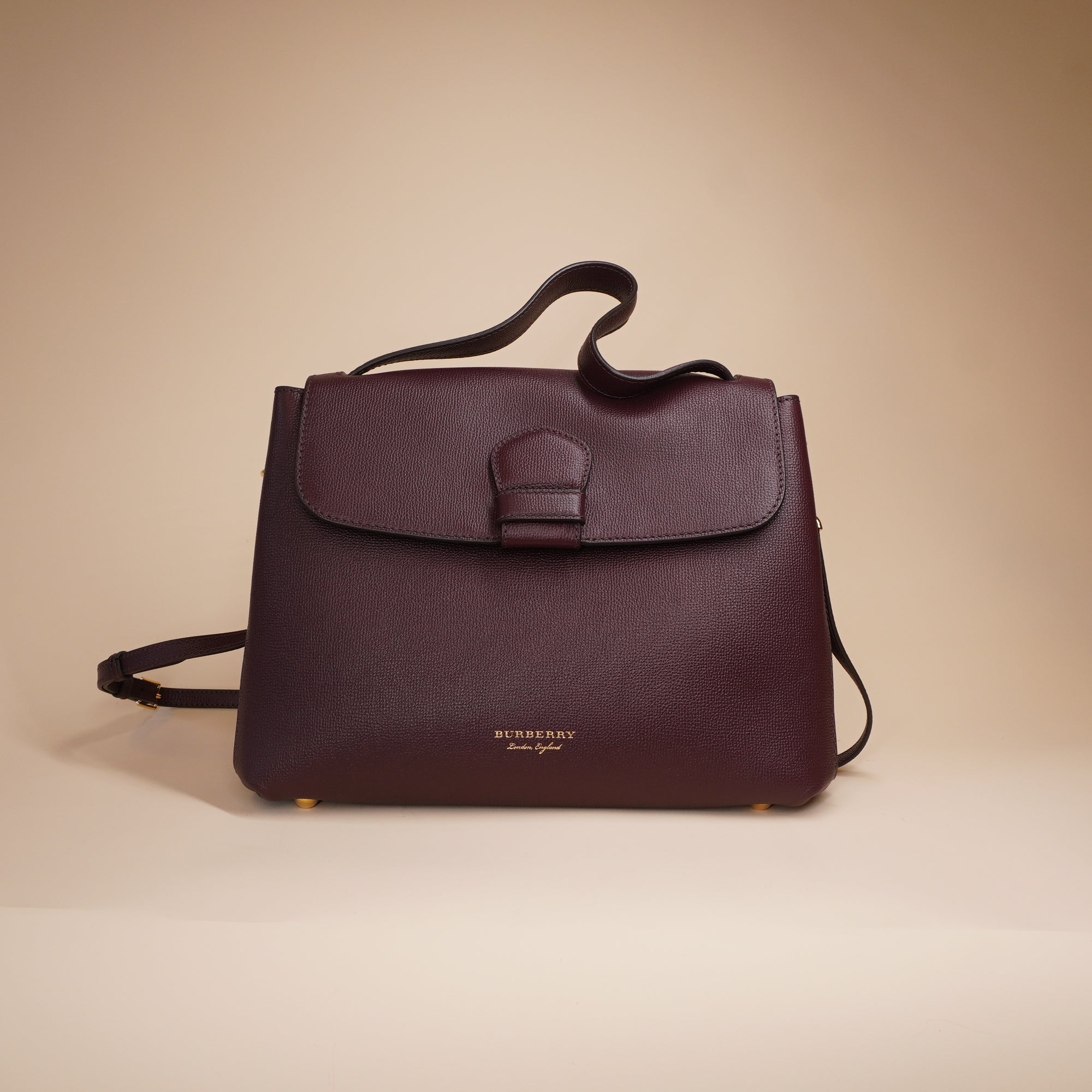 PRE-OWNED Burgundy House Check Camberley Shoulder Bag