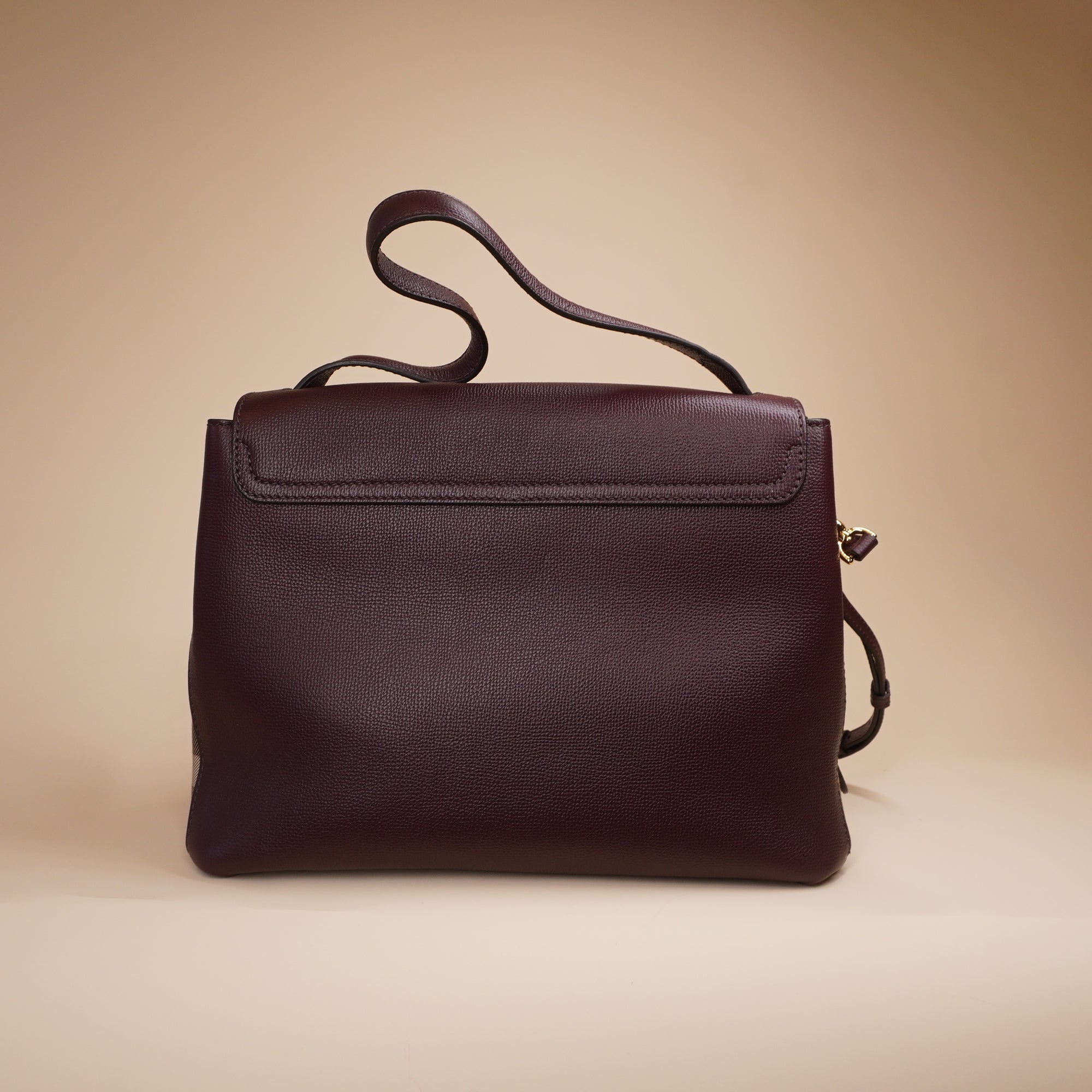 PRE-OWNED Burgundy House Check Camberley Shoulder Bag