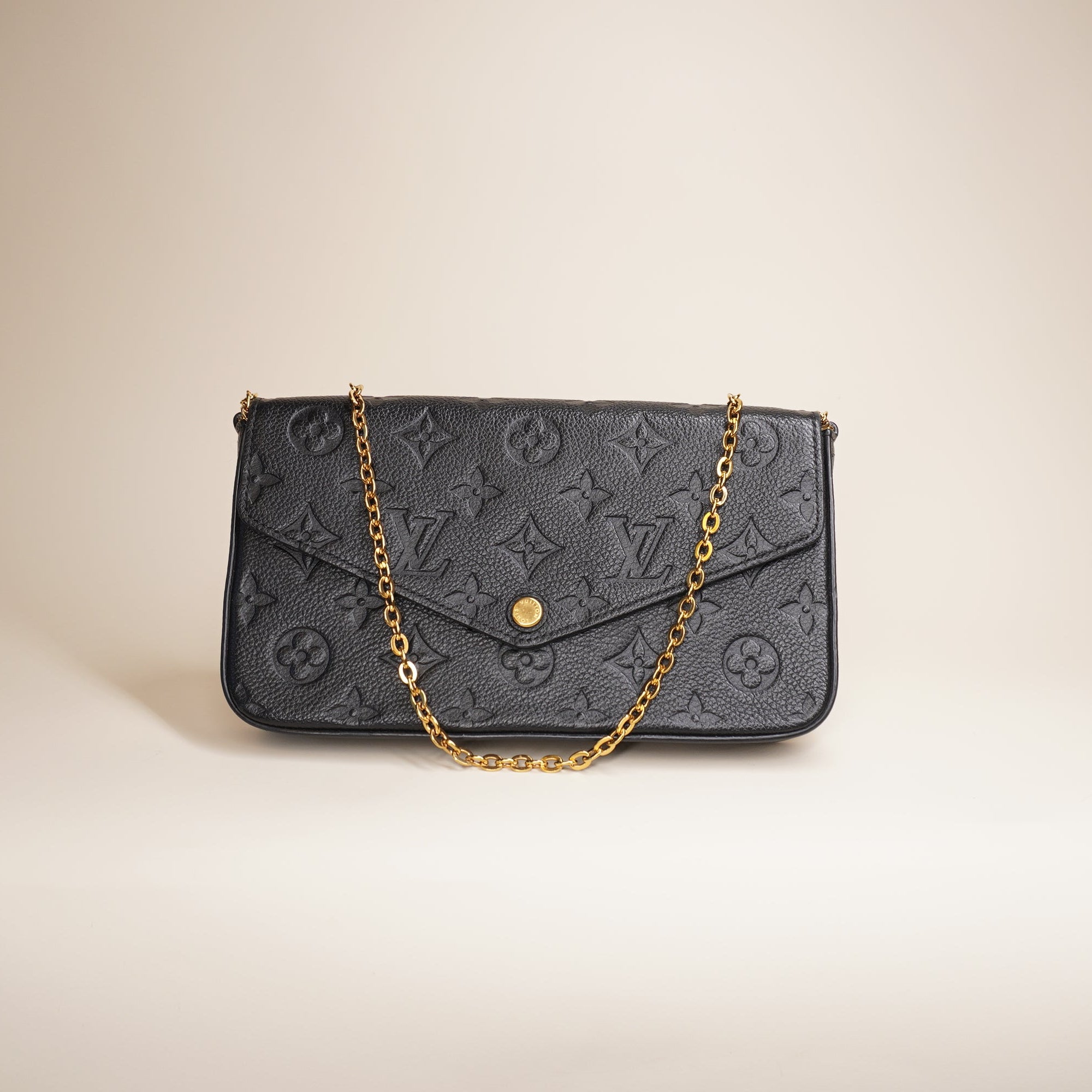 PRE-OWNED LV Félicie Pochette Monogram Empreinte Black Shoulder Bag
