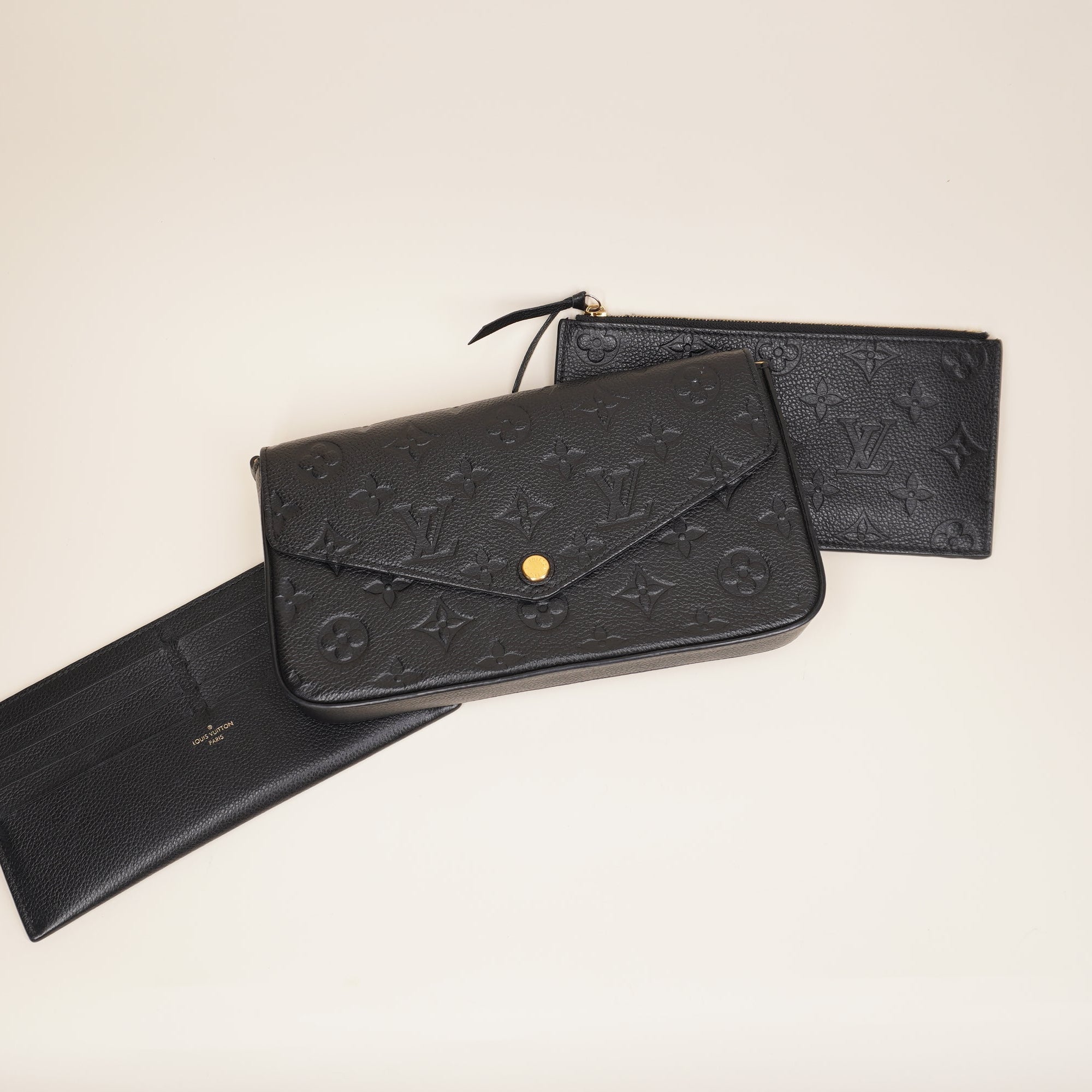 PRE-OWNED LV Félicie Pochette Monogram Empreinte Black Shoulder Bag