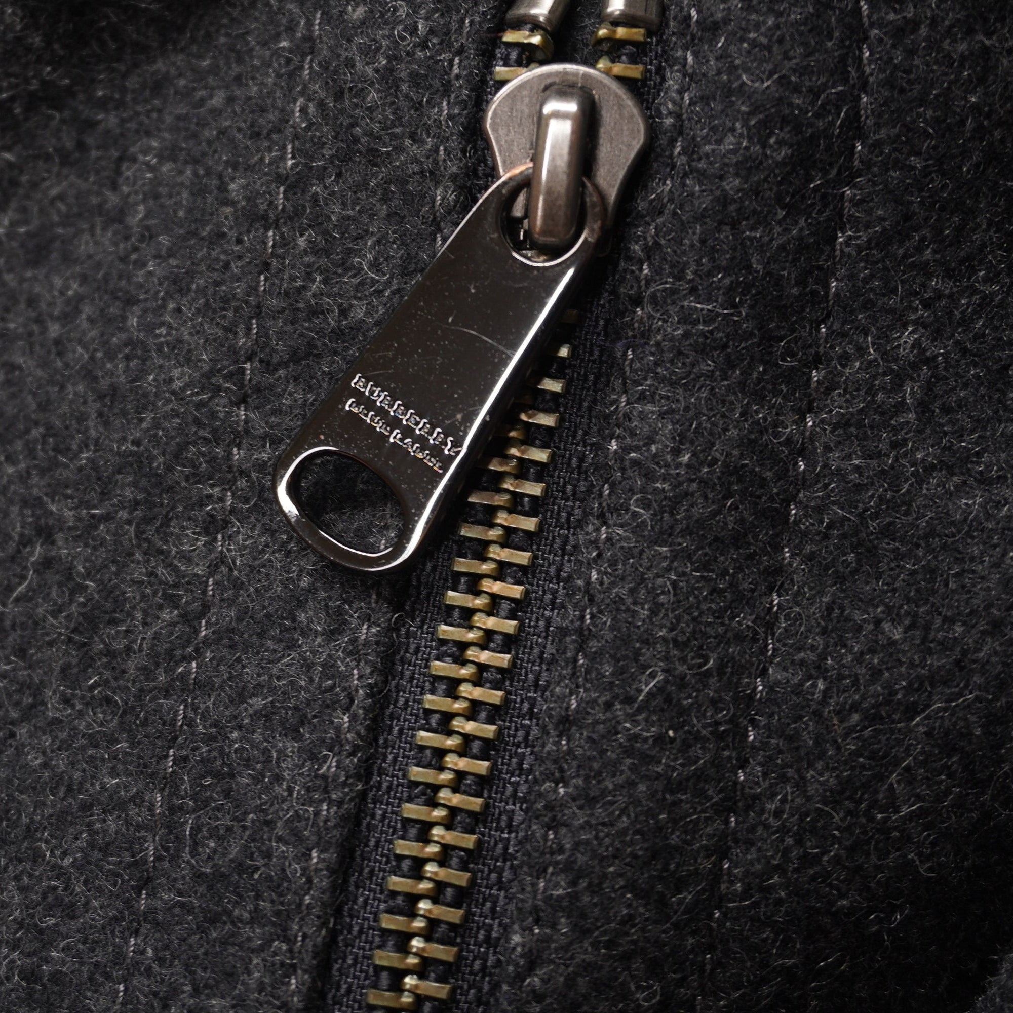 PRE-OWNED BURBERRY Double Rider Jacket Size 38 Wool GREY