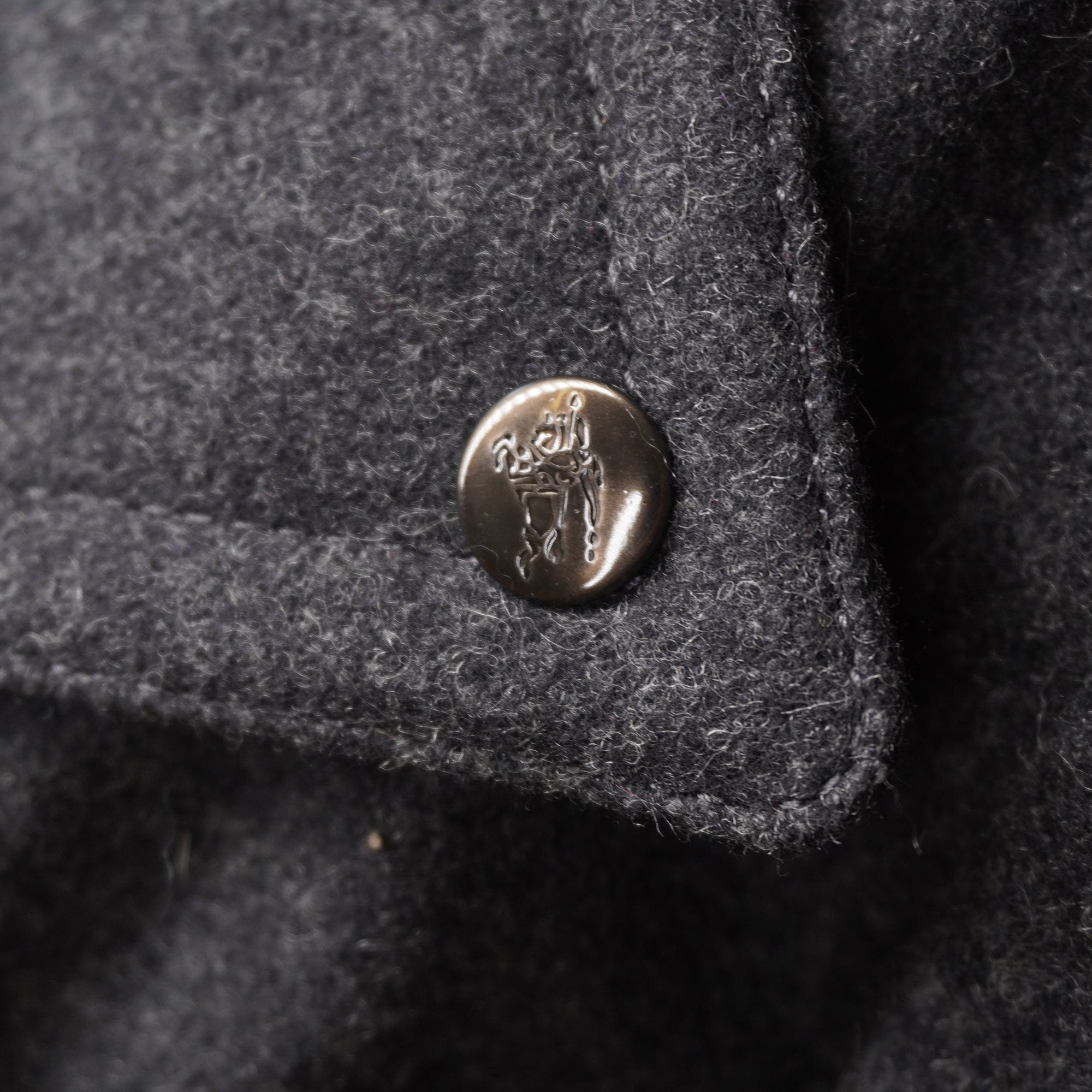 PRE-OWNED BURBERRY Double Rider Jacket Size 38 Wool GREY