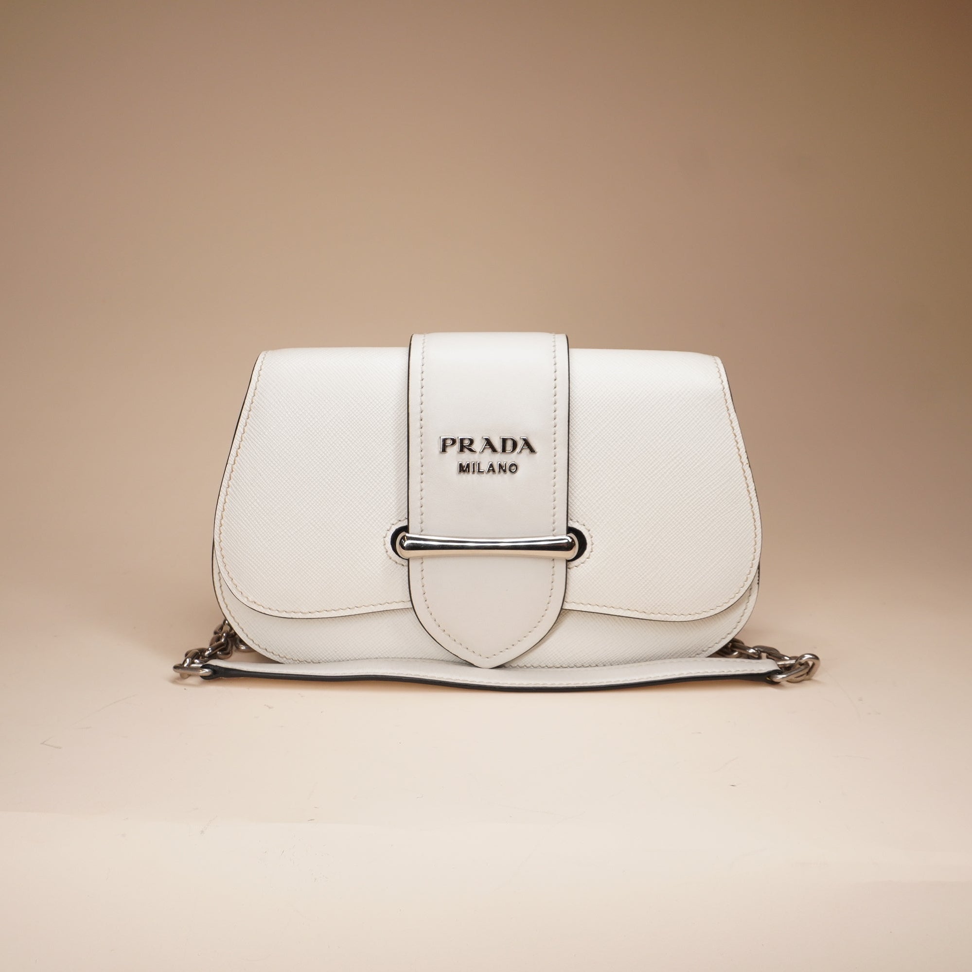 PRE-OWNED White City Calf Sidone Shoulder Bag