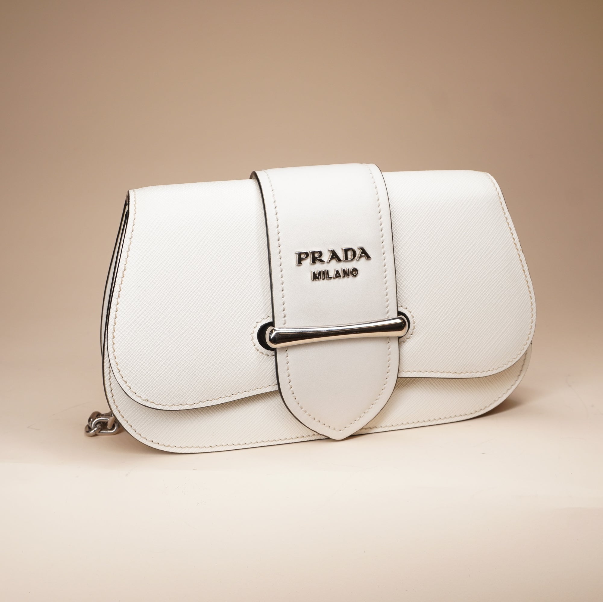 PRE-OWNED White City Calf Sidone Shoulder Bag