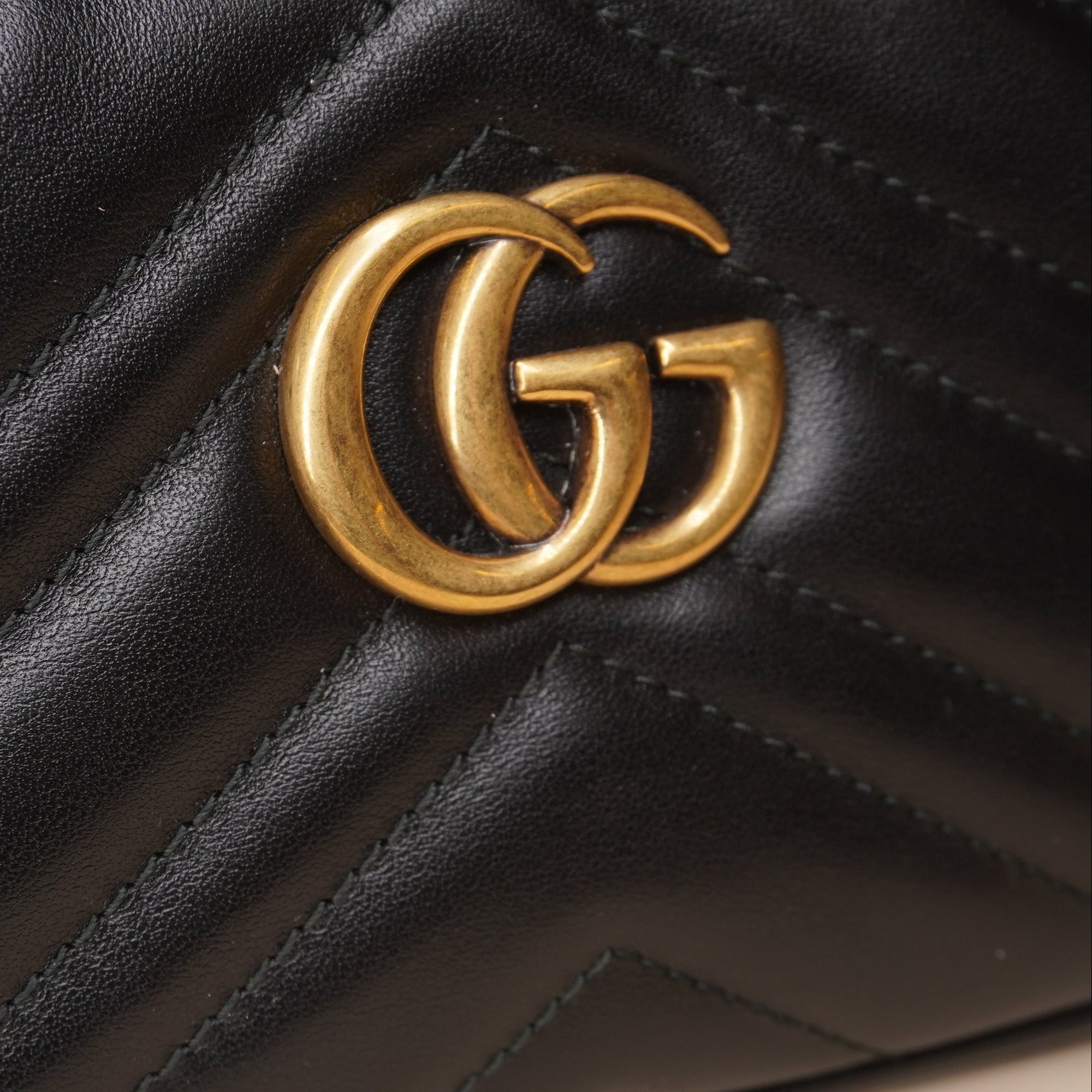 PRE-OWNED GG Marmont Triple zip leather Cossbody Bag