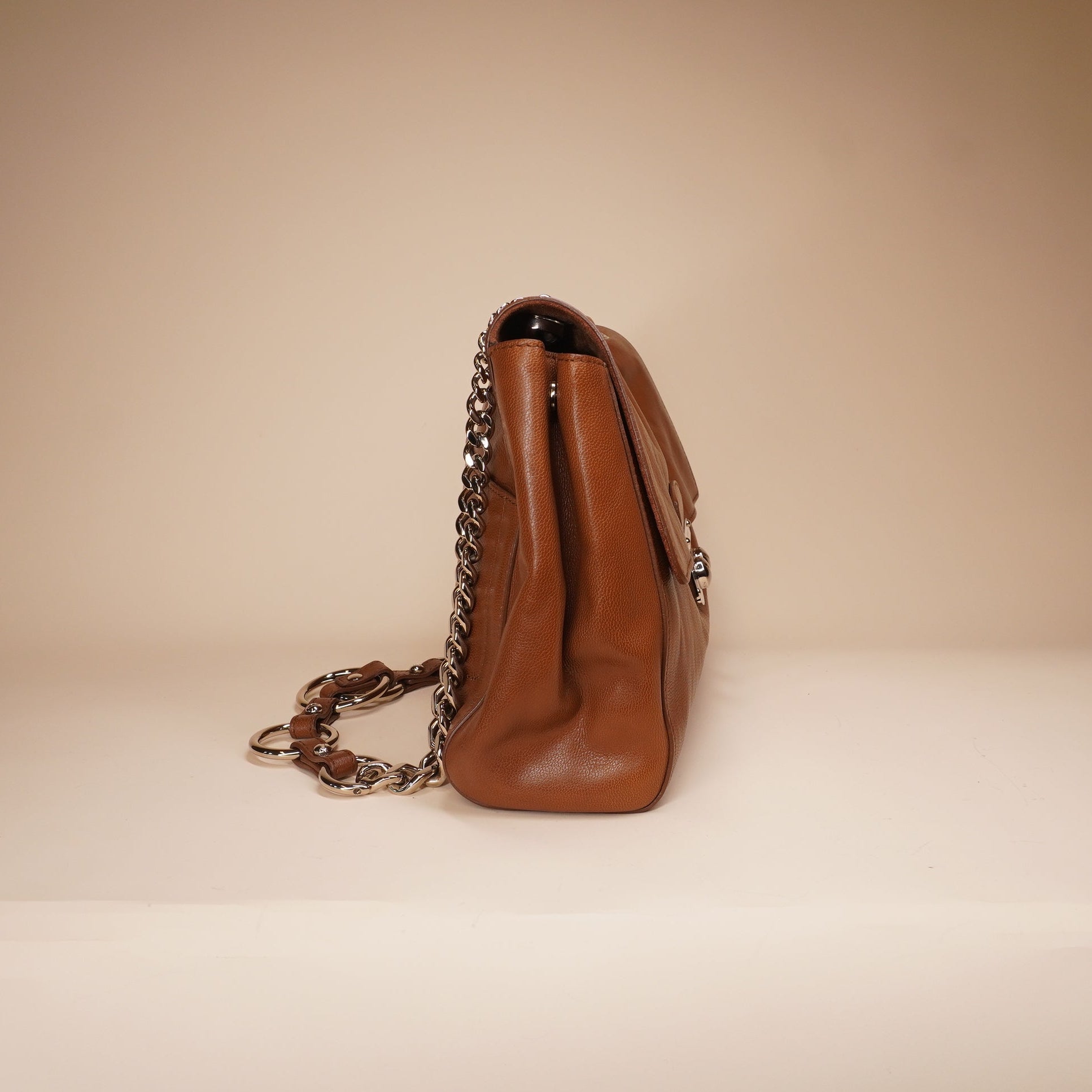 PRE-OWNED Brown Sac Le Sixieme Leather Shoulder Bag