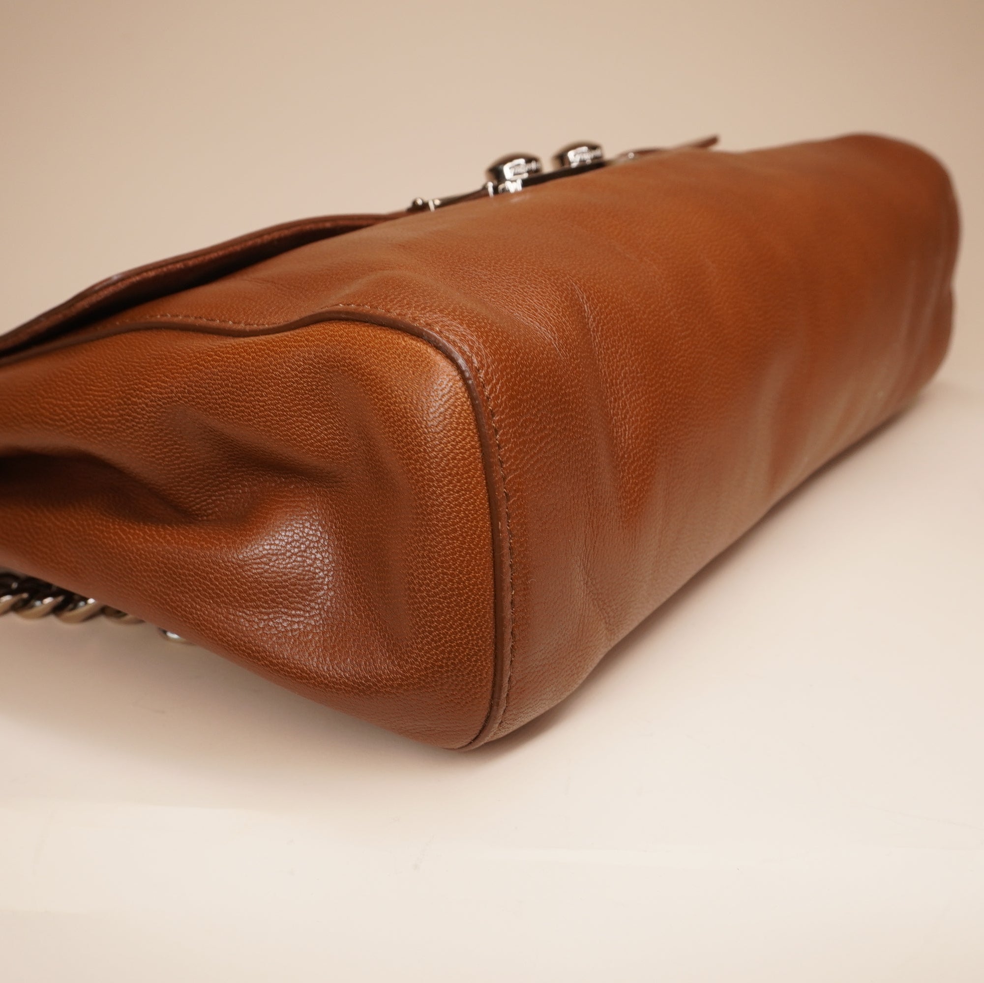 PRE-OWNED Brown Sac Le Sixieme Leather Shoulder Bag