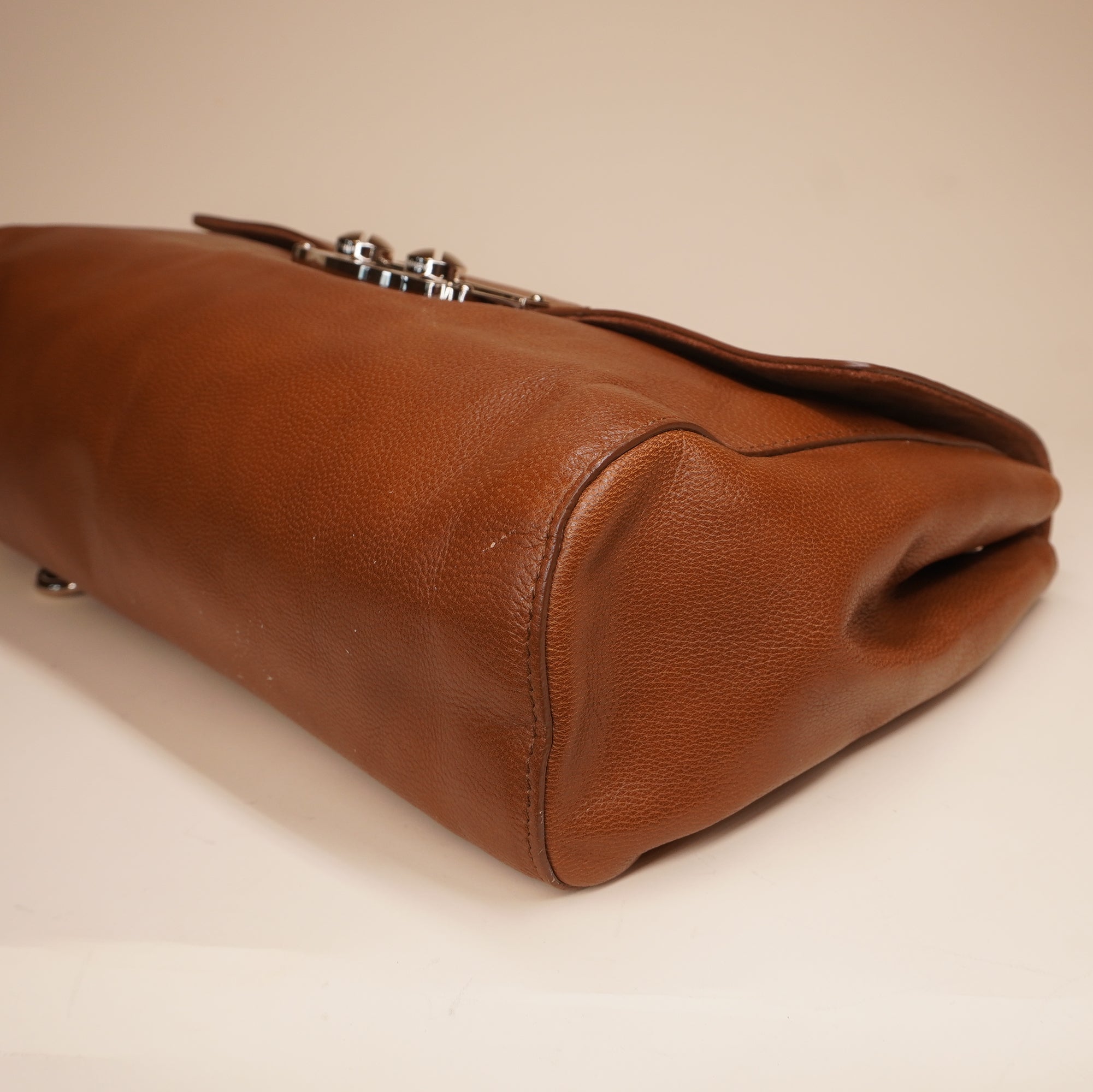 PRE-OWNED Brown Sac Le Sixieme Leather Shoulder Bag