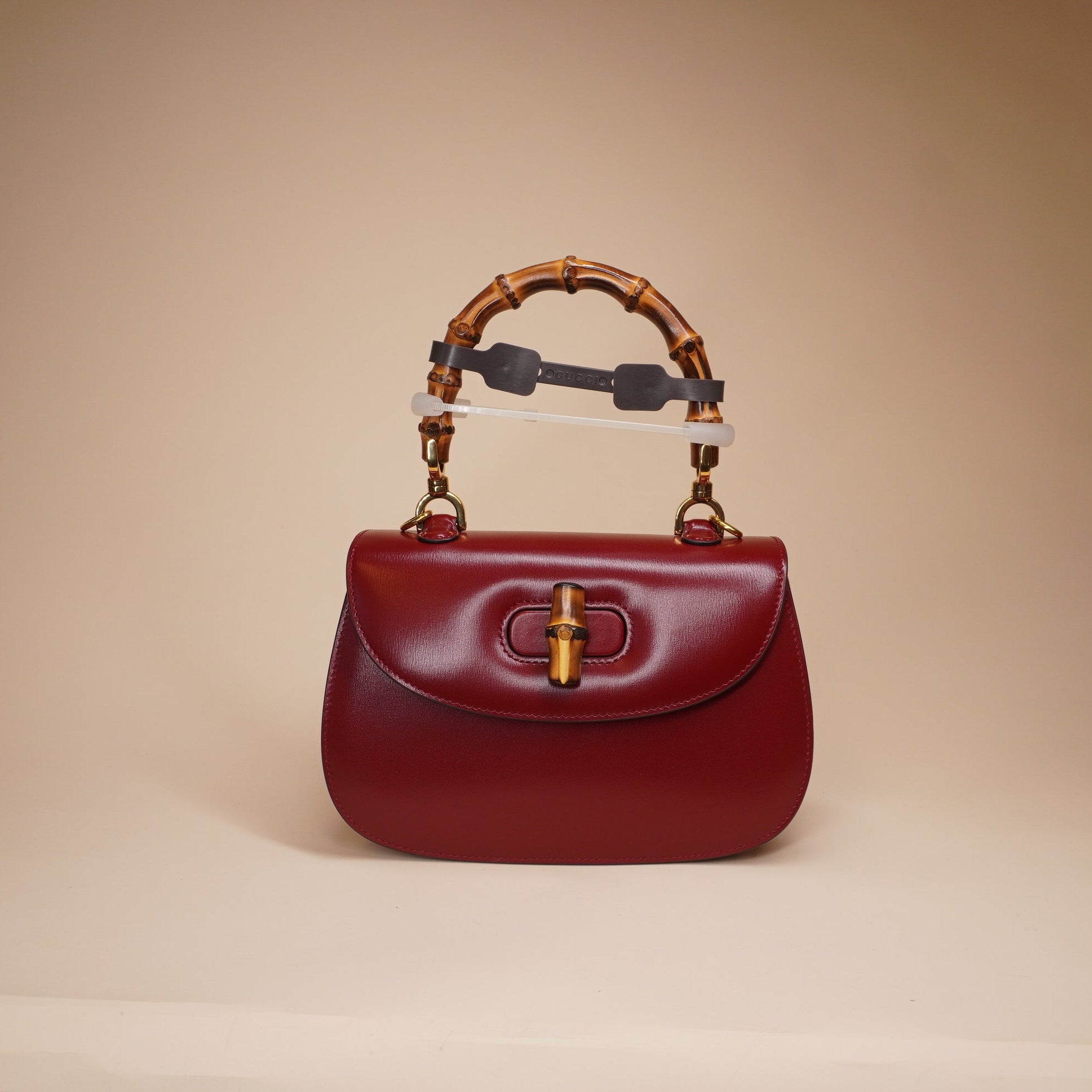 PRE-OWNED GG Red Bamboo 1947 Small Shoulder Bag