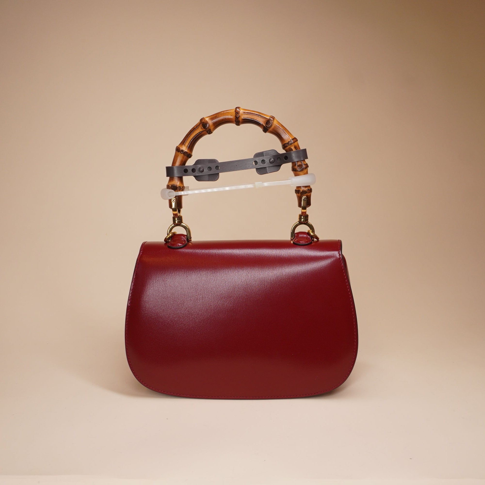 PRE-OWNED GG Red Bamboo 1947 Small Shoulder Bag
