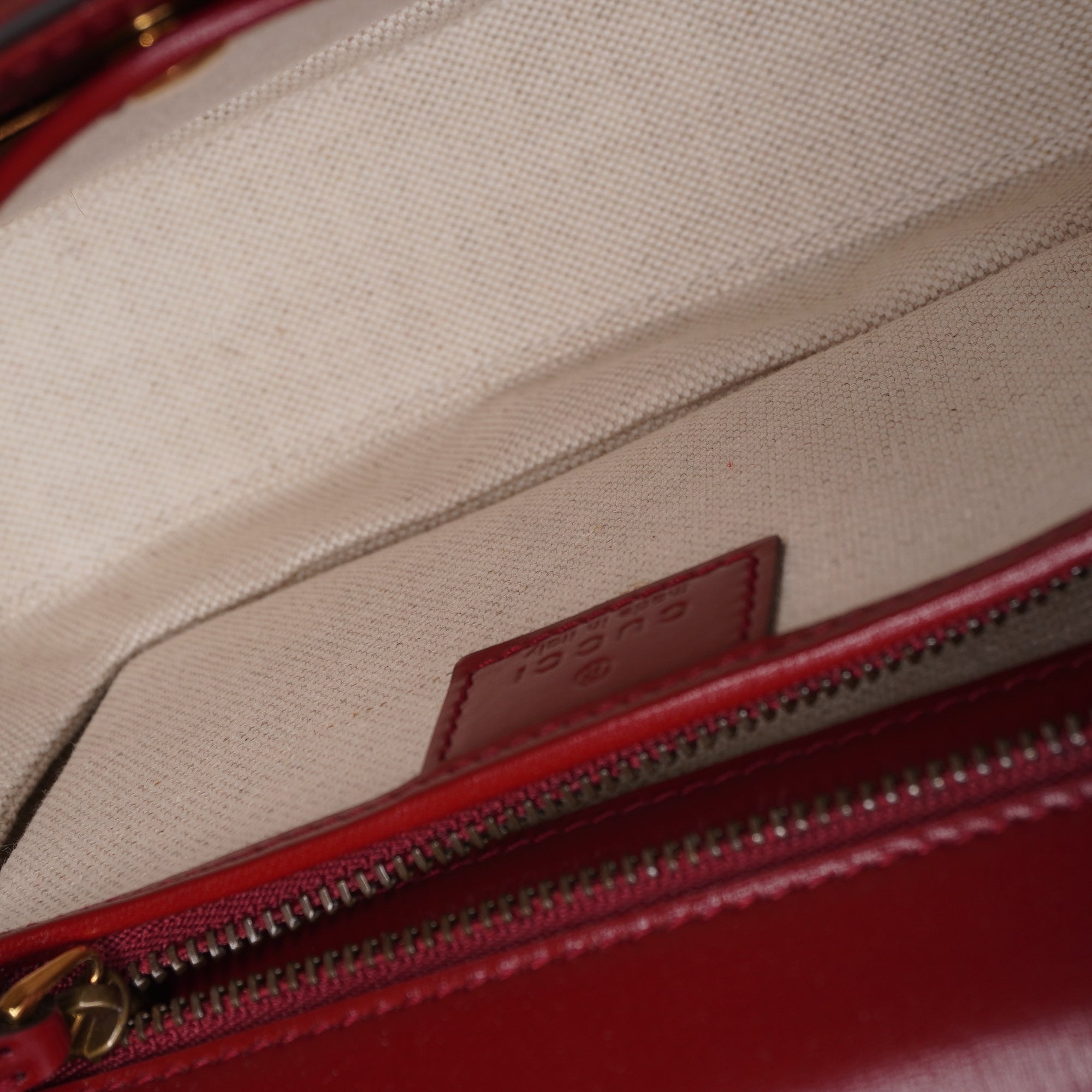 PRE-OWNED GG Red Bamboo 1947 Small Shoulder Bag