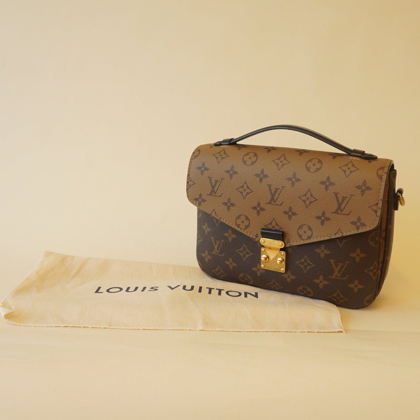 PRE-OWNED Reverse Monogram Pochette Metis Shoulder Bag