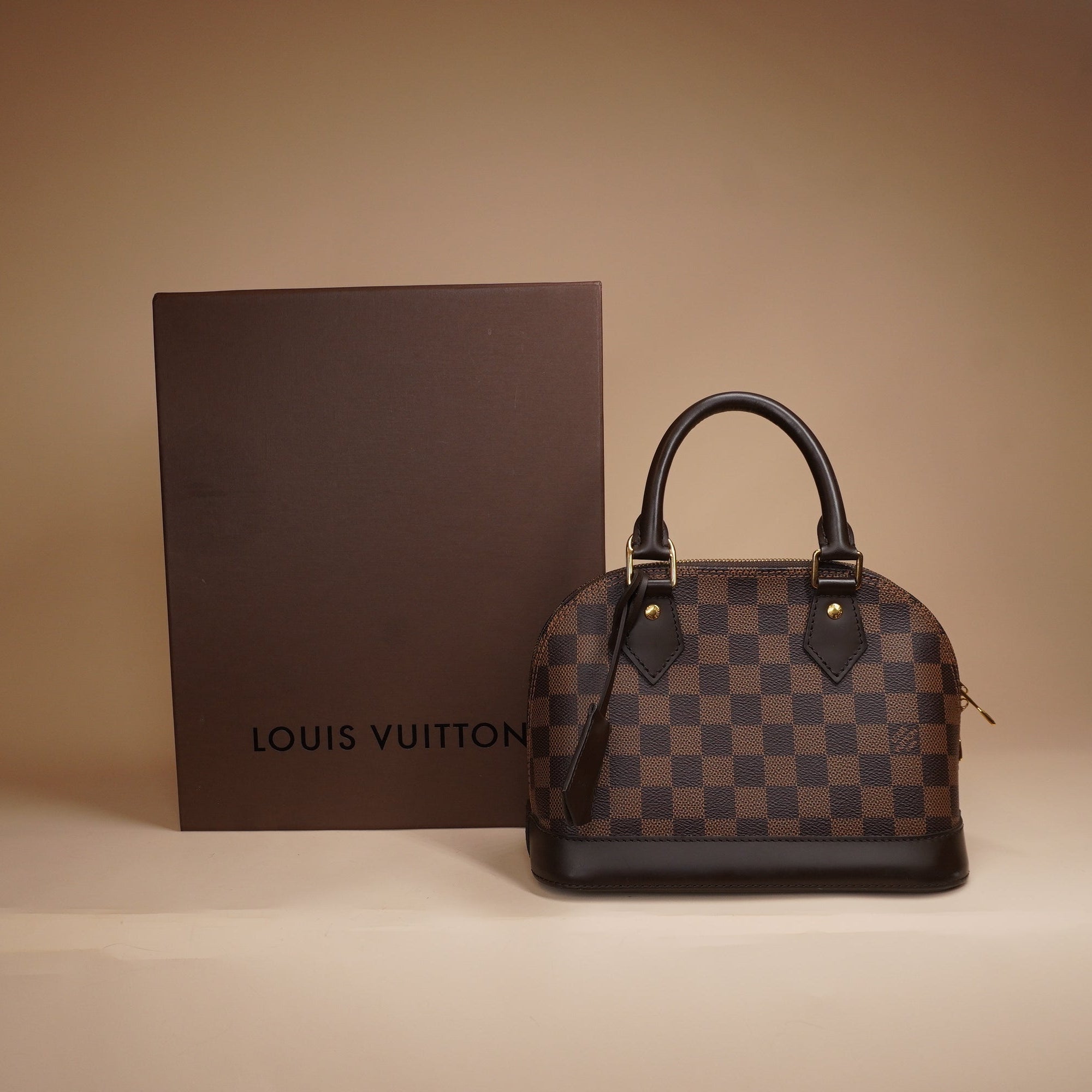 PRE-OWNED LV Damier Ebene Canvas Alma BB Shoulder Bag