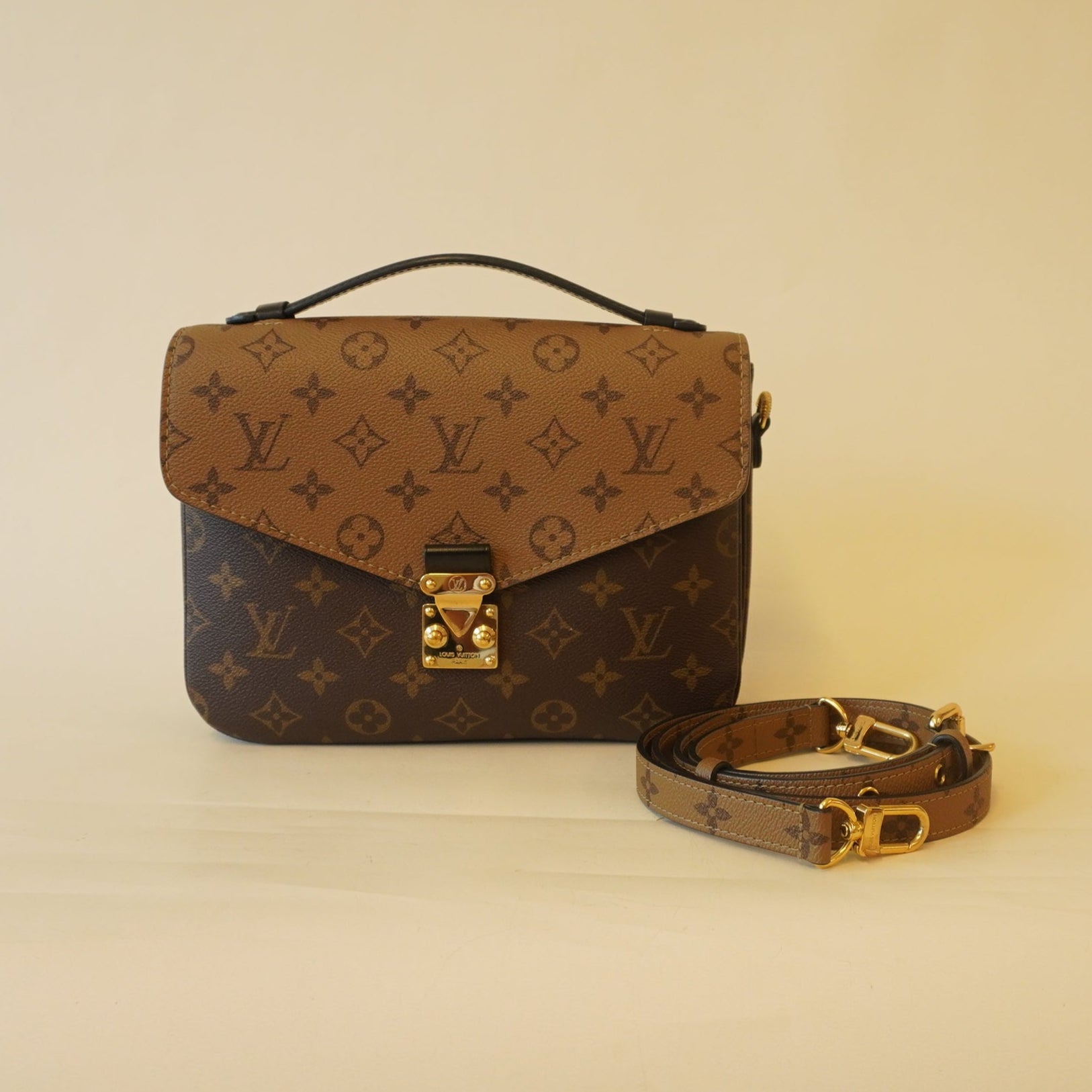 PRE-OWNED Reverse Monogram Pochette Metis Shoulder Bag