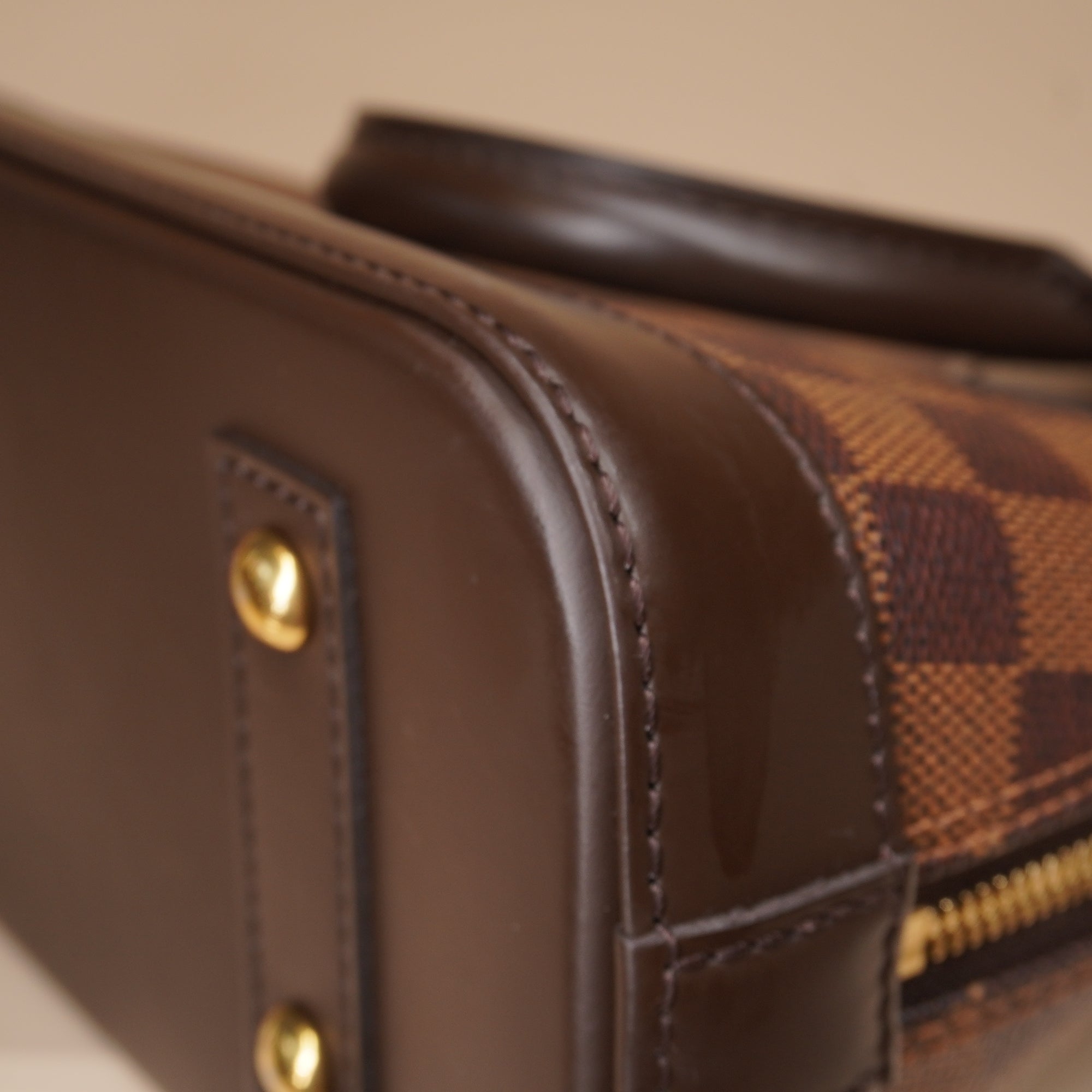 PRE-OWNED LV Damier Ebene Canvas Alma BB Handbag