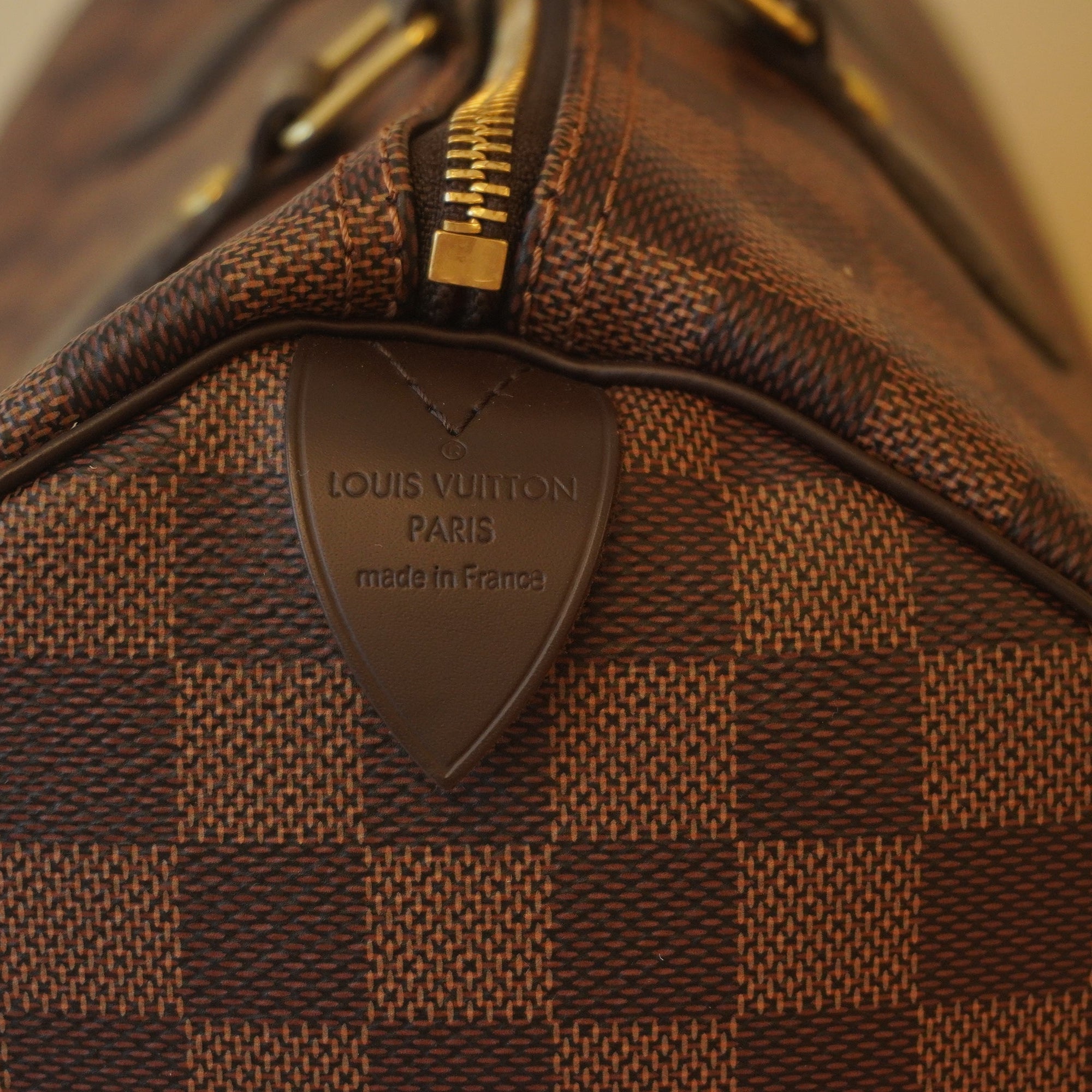 PRE-OWNED  Speedy 30 Damier Ebene Tote Bag