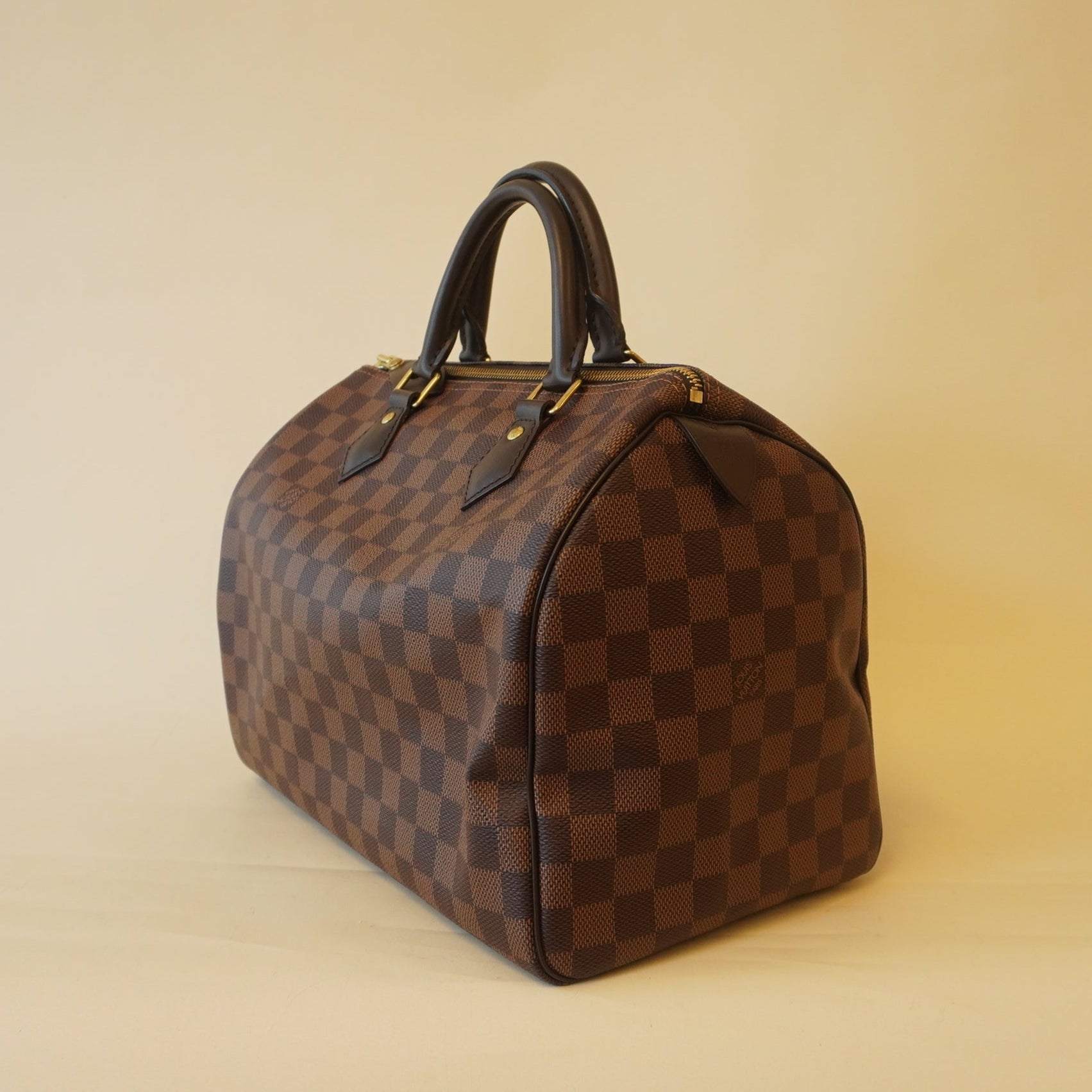 PRE-OWNED  Speedy 30 Damier Ebene Tote Bag
