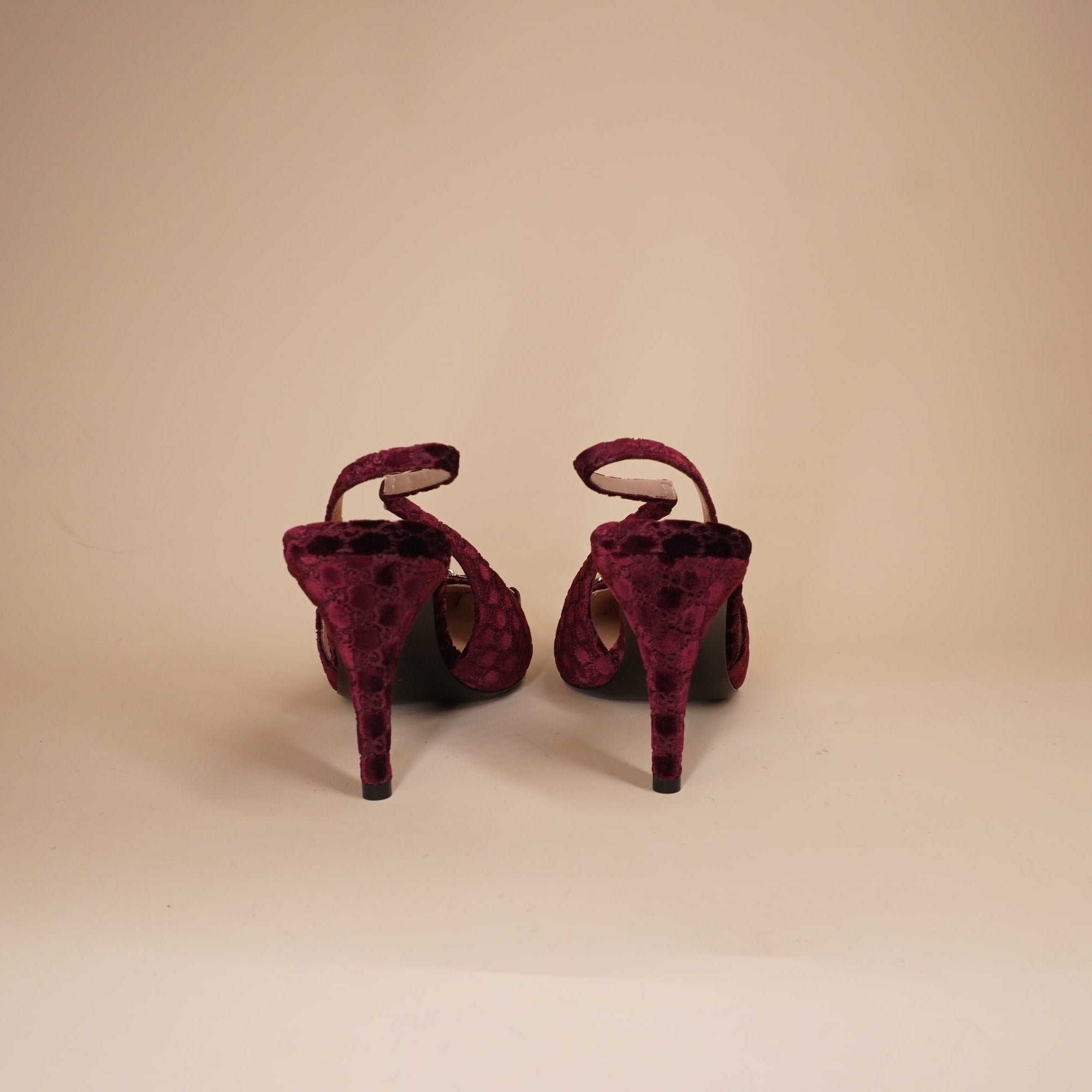 PRE-OWNED  GG Horsebit Velvet Slingback Pump 7.5