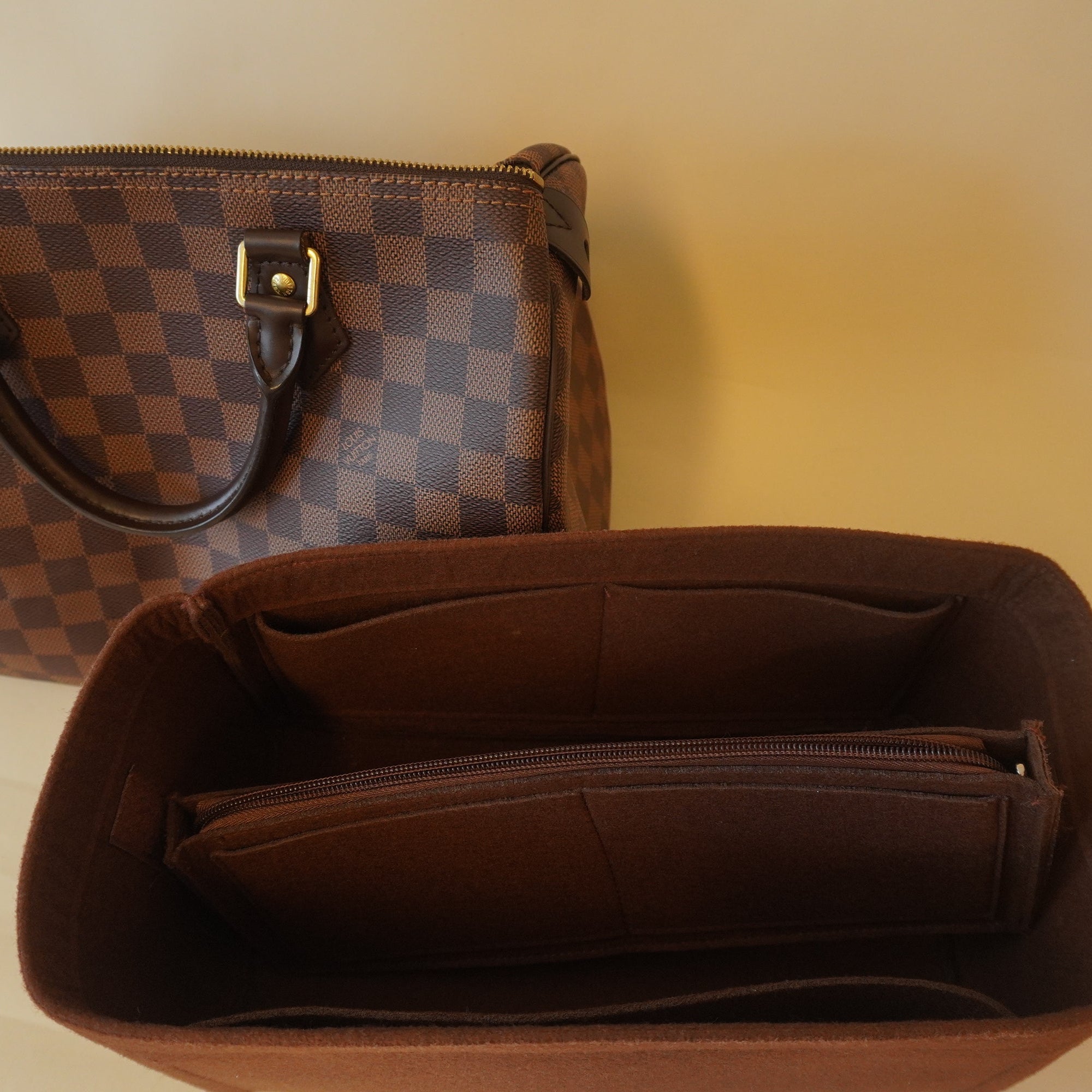 PRE-OWNED  Speedy 30 Damier Ebene Tote Bag